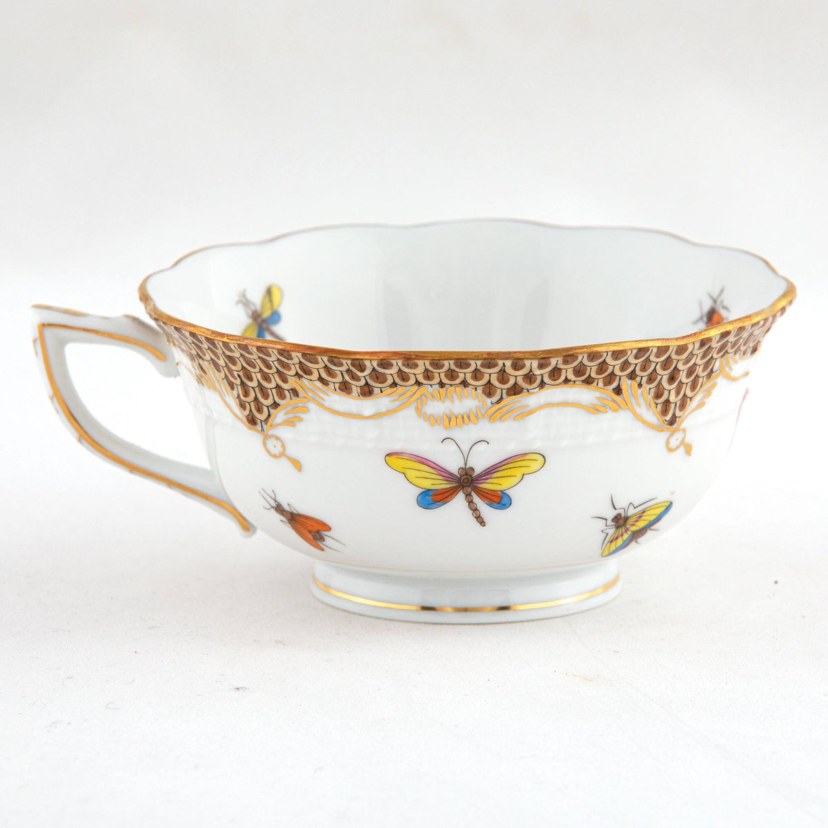Herend Rothschild Bird Brown Border Tea Cup Cup & Saucer Set, alternate view