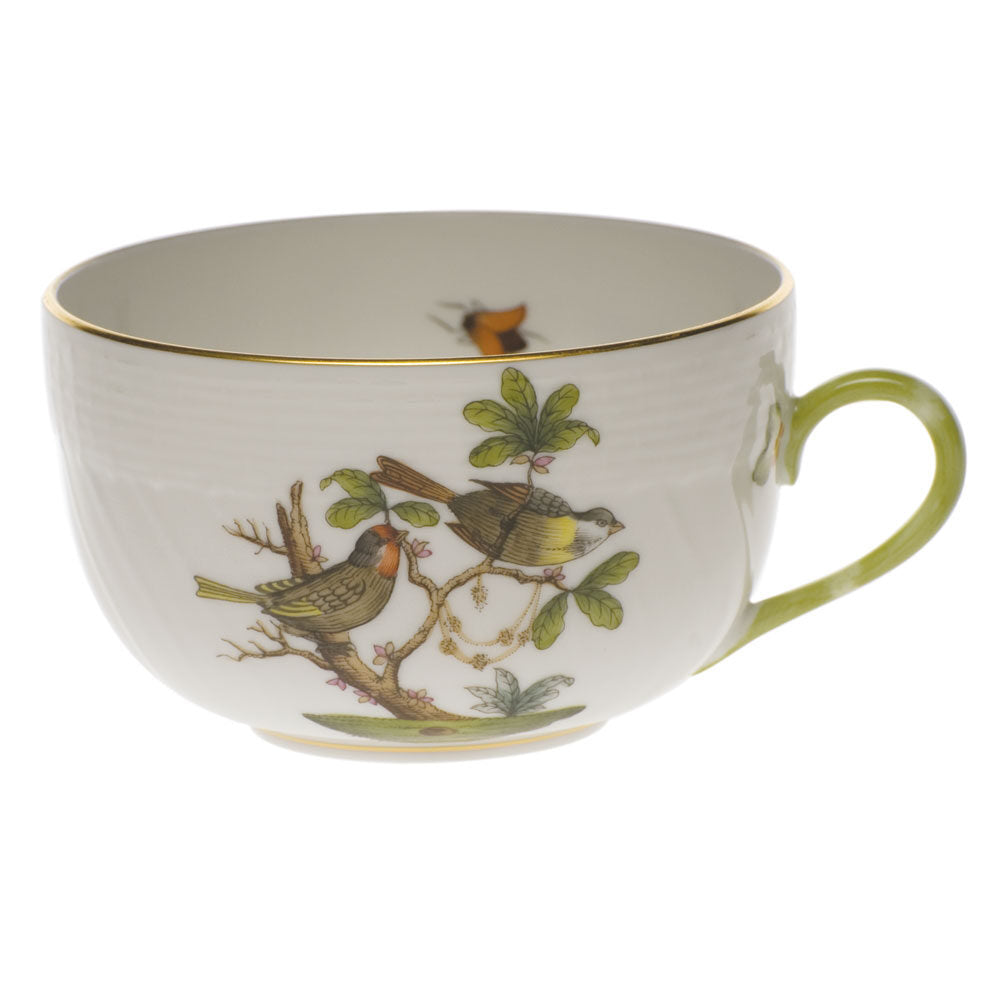 Hand-painted Herend Rothschild Bird Canton Cup Teacup in fine porcelain,, Motif 11, on a white background