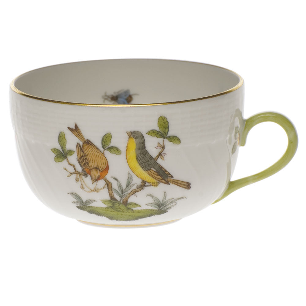 Hand-painted Herend Rothschild Bird Canton Cup Teacup in fine porcelain,, Motif 7, on a white background