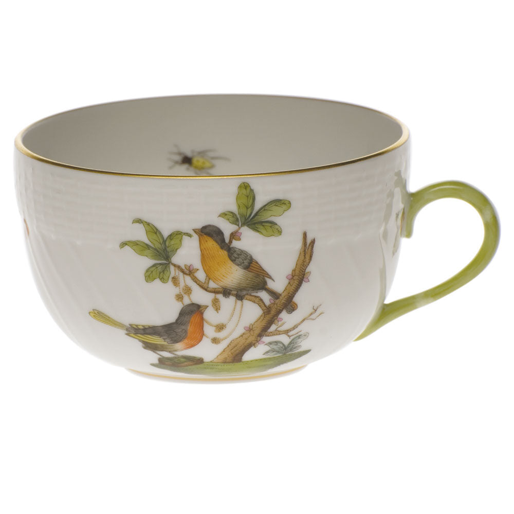 Hand-painted Herend Rothschild Bird Canton Cup Teacup in fine porcelain,, Motif 8, on a white background