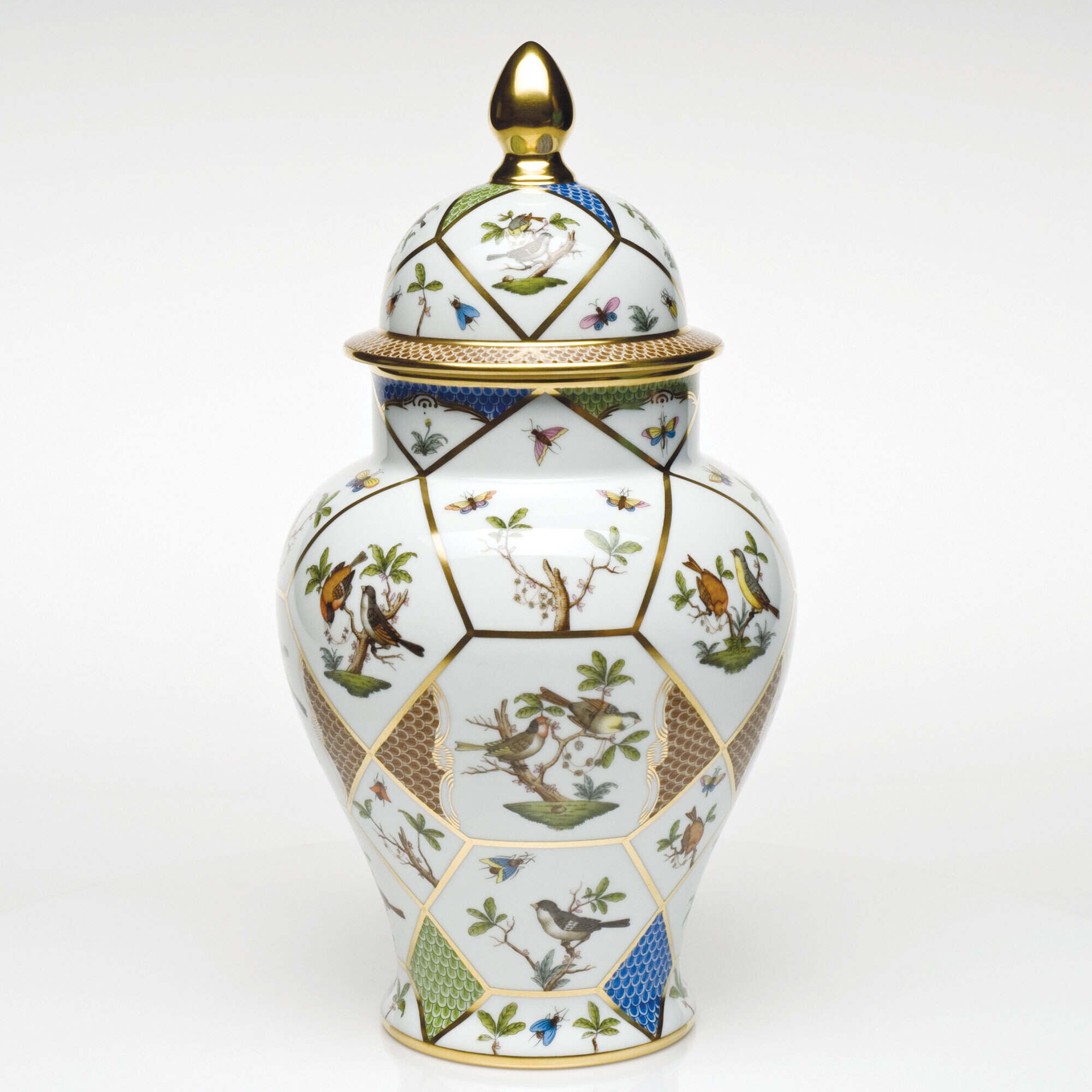 Herend Rothschild Bird Covered Urn Vase — additional view