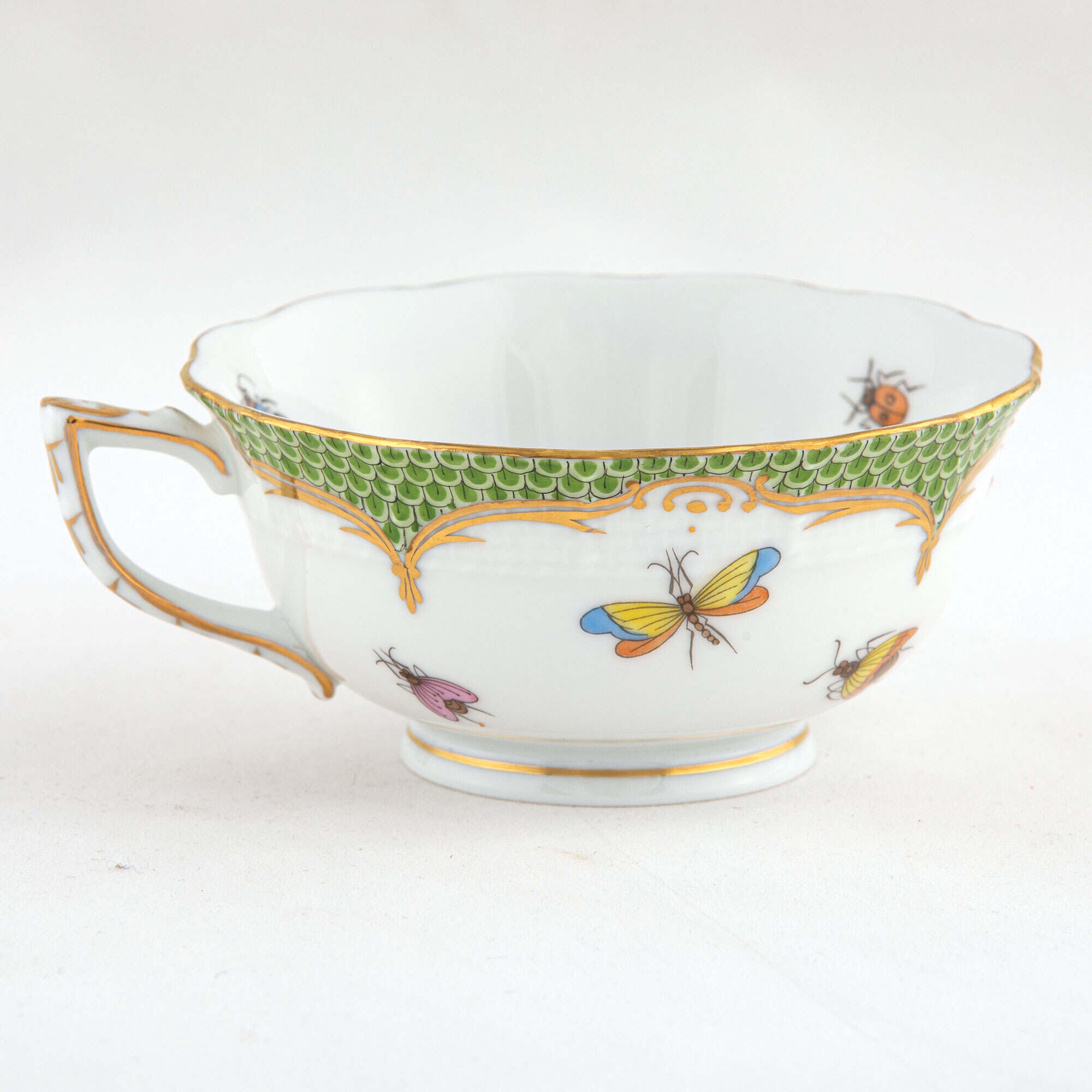 Herend Rothschild Bird Green Border Tea Cup Cup & Saucer Set โ additional view