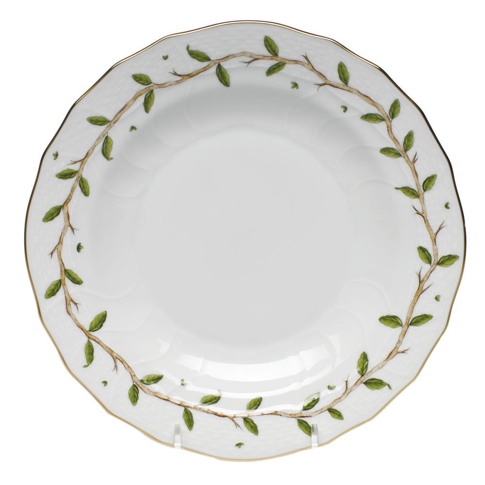 Hand-painted Herend Rothschild Garden Dessert Plate in fine porcelain, 8.25in D, on a white background