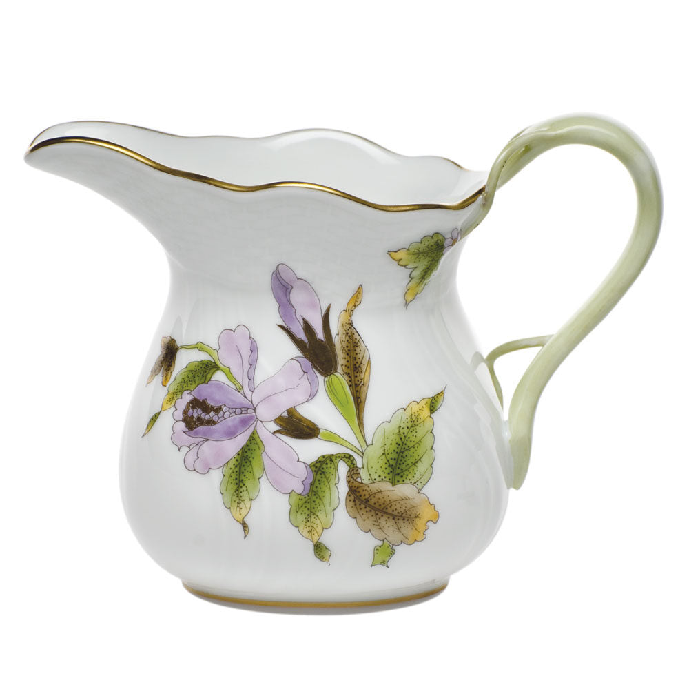 Hand-painted Herend Royal Garden Flowers Creamer in fine porcelain, (6 OZ) 3.5in H, on a white background