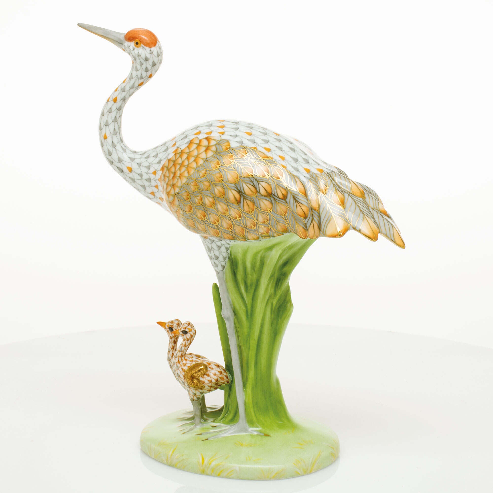 Herend Sandhill Crane and Babies Figurine โ additional view