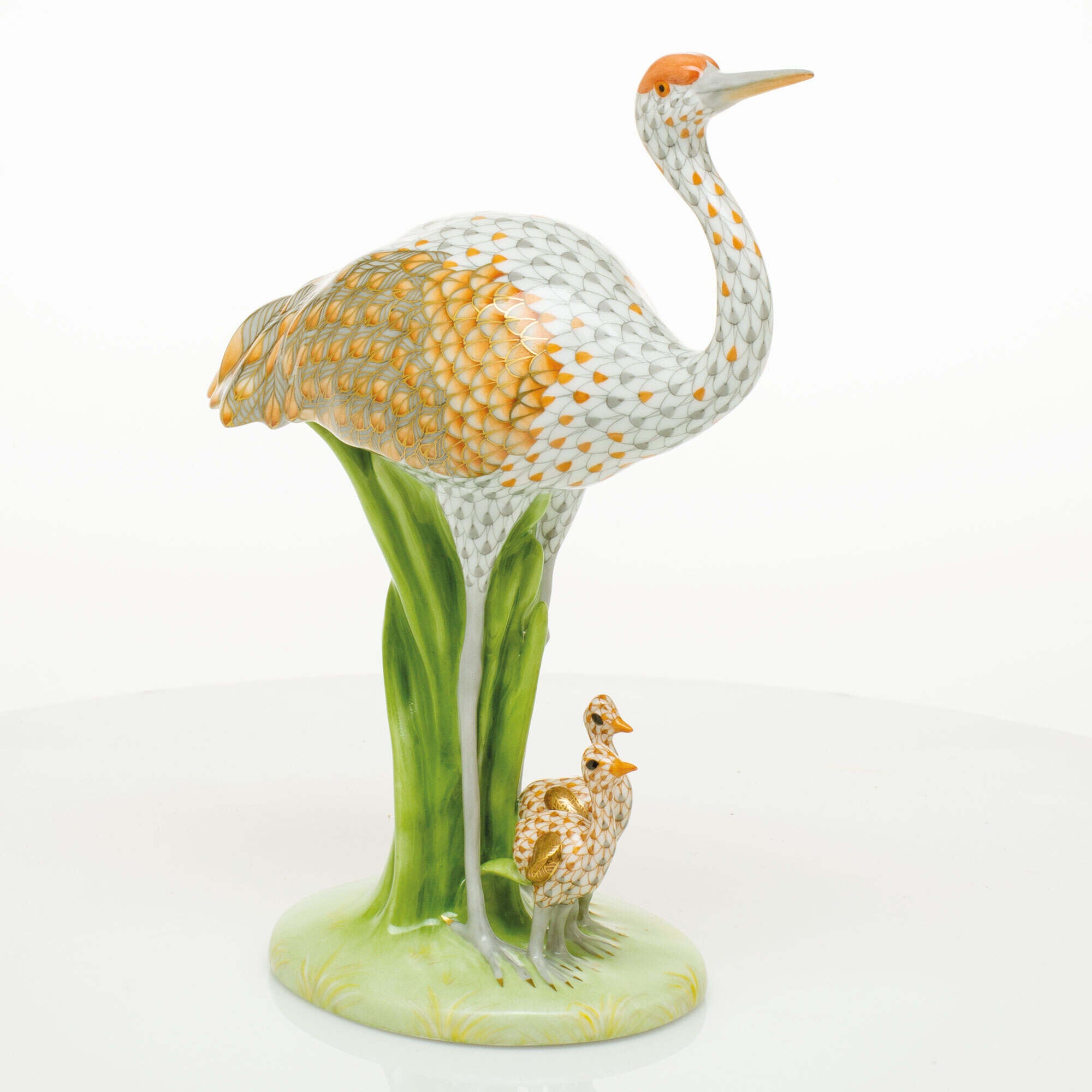 Herend Sandhill Crane and Babies Figurine โ additional view