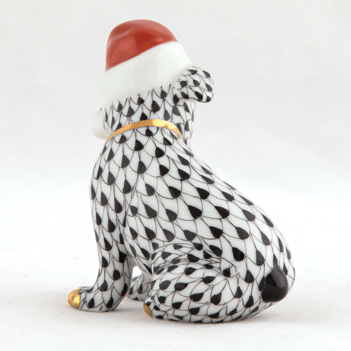 Herend Santa Puppy Figurine – Black, alternate view
