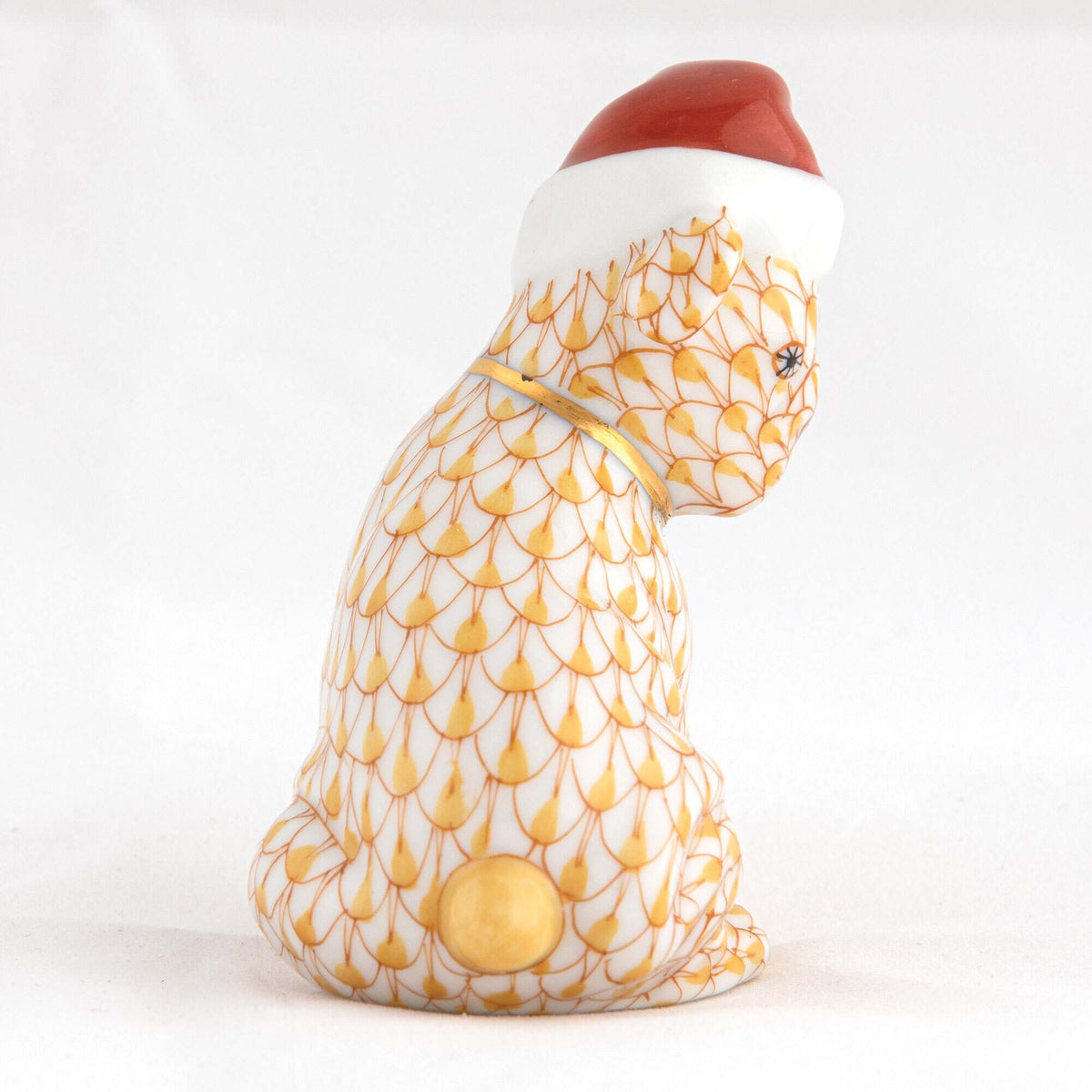 Herend Santa Puppy Figurine – Butterscotch, alternate view