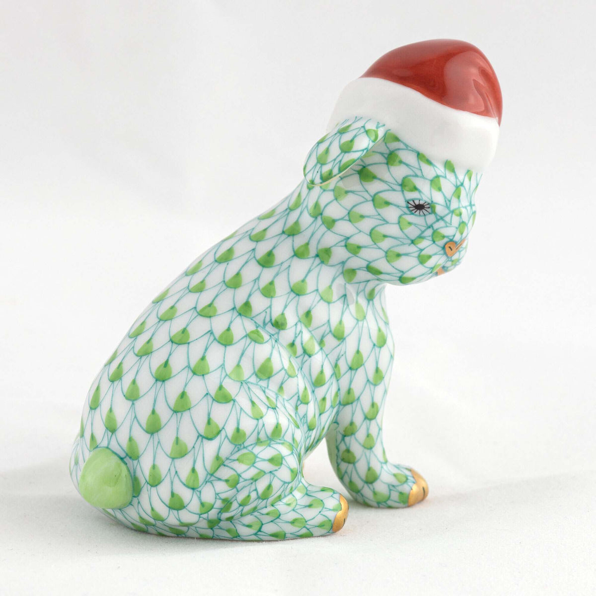 Herend Santa Puppy Figurine – Key Lime, alternate view