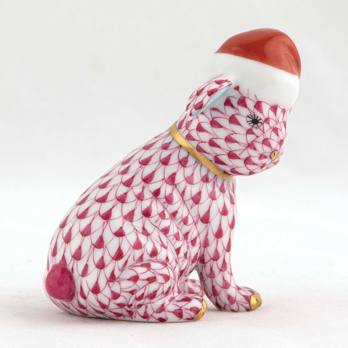 Herend Santa Puppy Figurine – Raspberry, alternate view