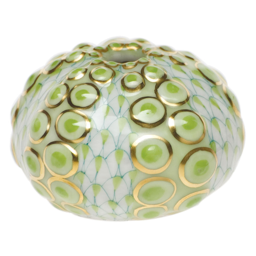 Sea Urchin Figurine in hand-painted Key Lime porcelain by Herend of Hungary