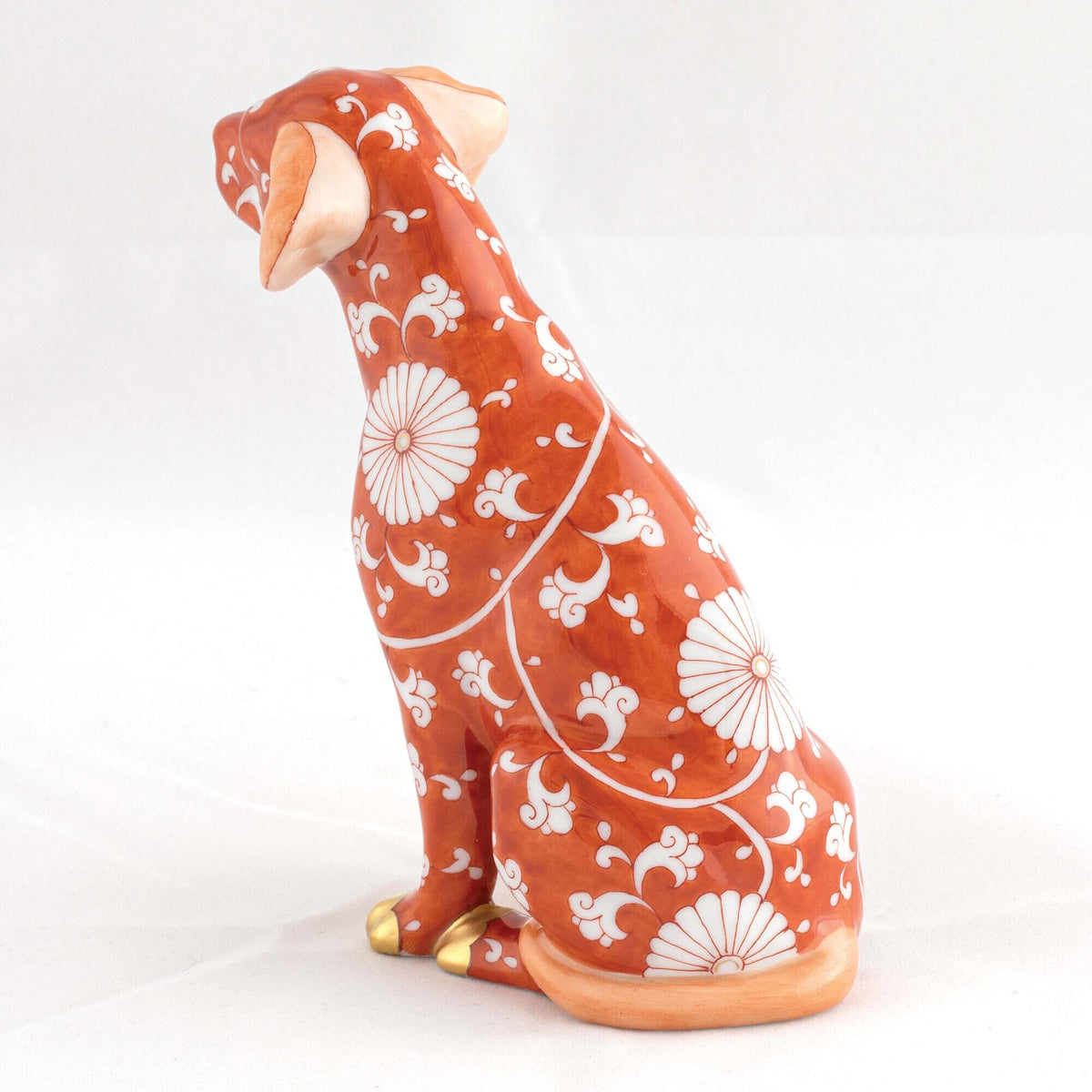 Herend Seated Dog Figurine – Chrysanthemum, alternate view