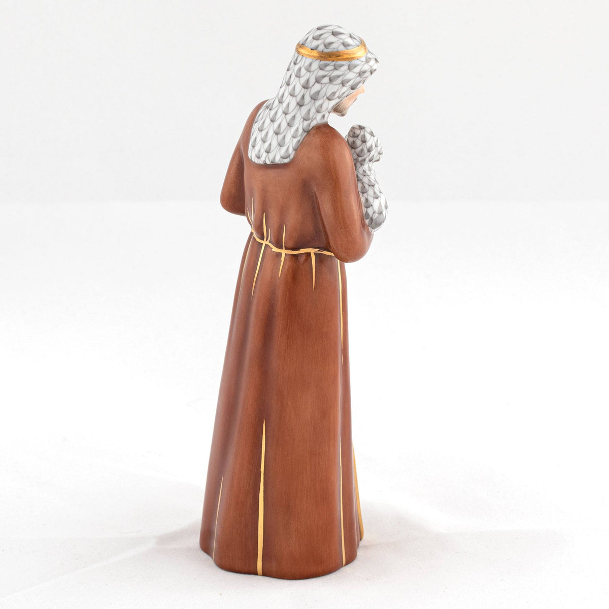Herend Shepherd with Lamb Figurine, alternate view