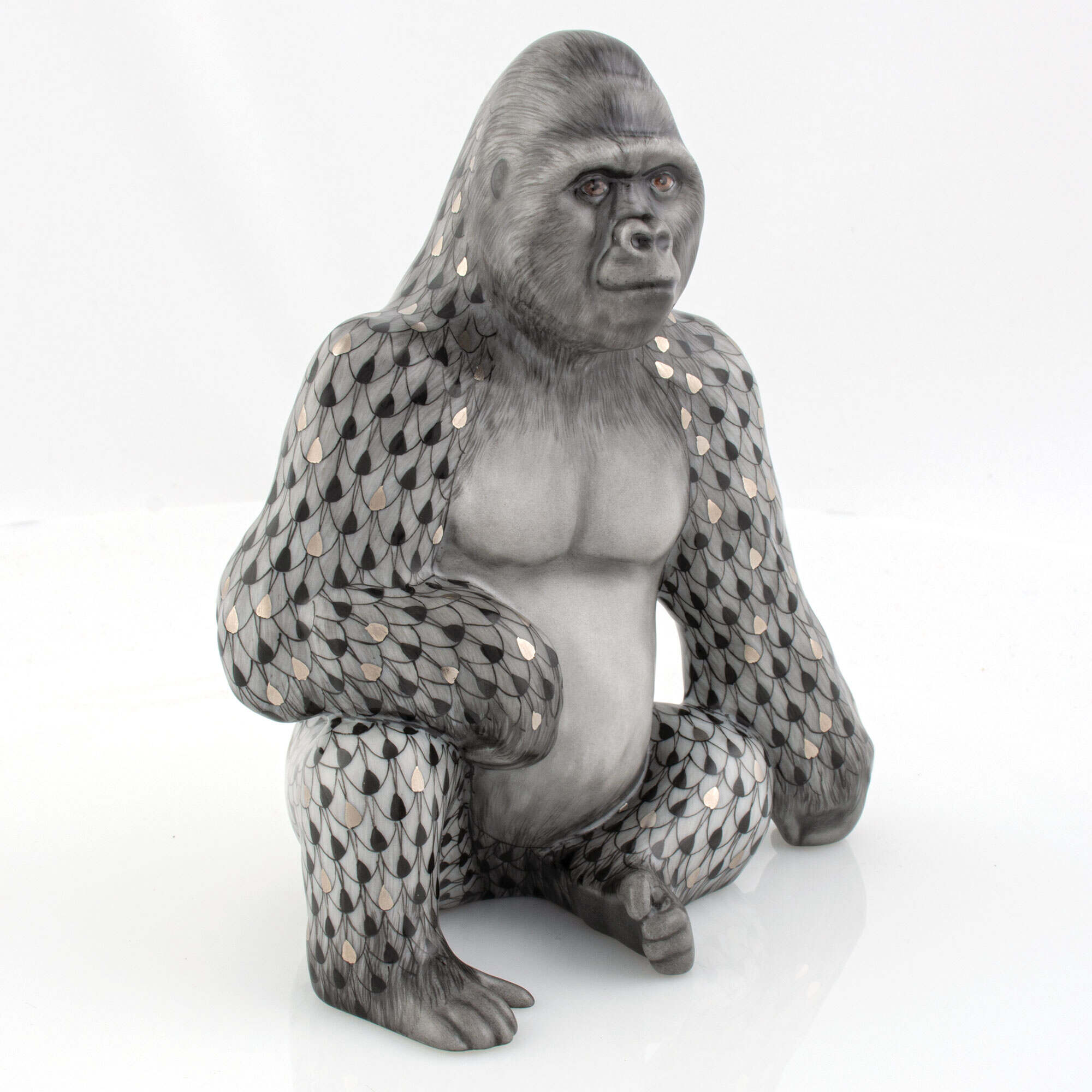 Herend Silverback Gorilla Figurine β additional view