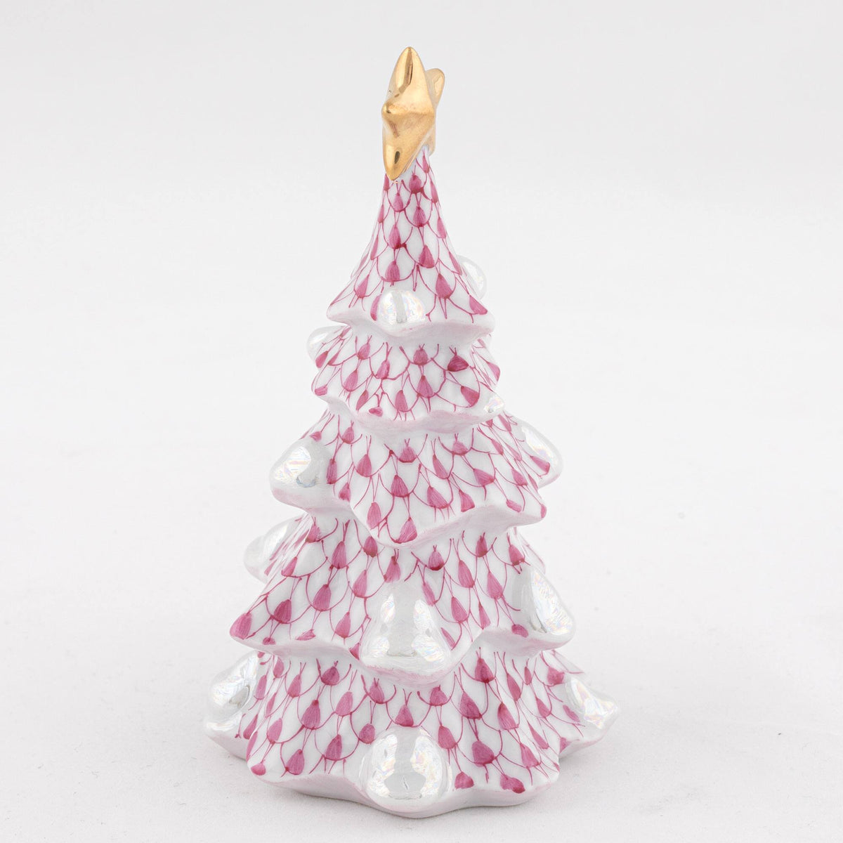 Herend Simple Christmas Tree Figurine – Raspberry, alternate view