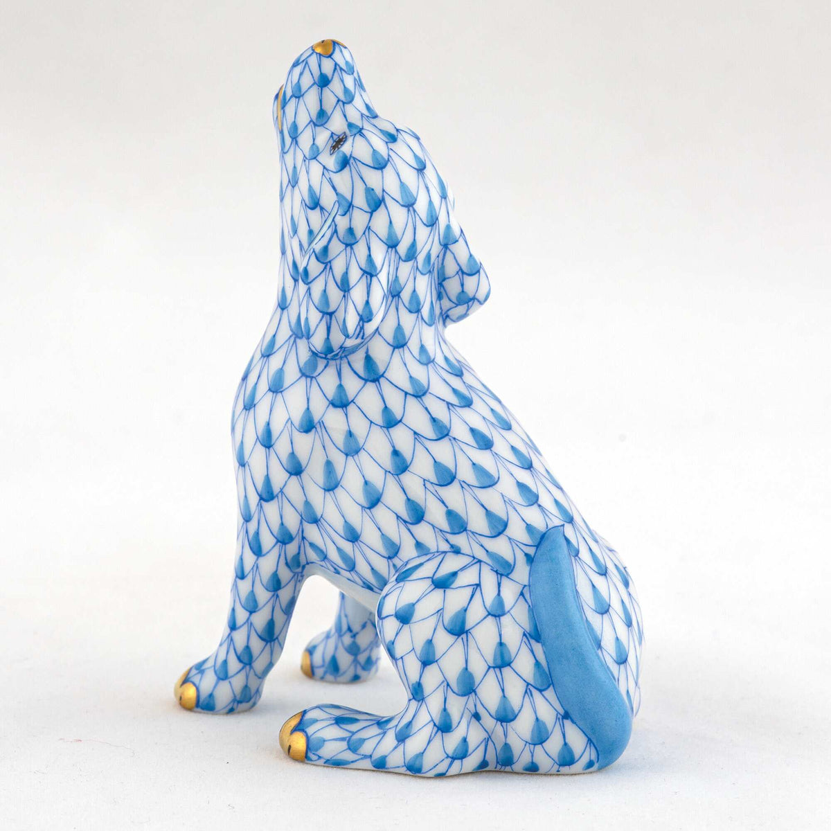 Herend Singing Beagle Figurine – Blue, alternate view