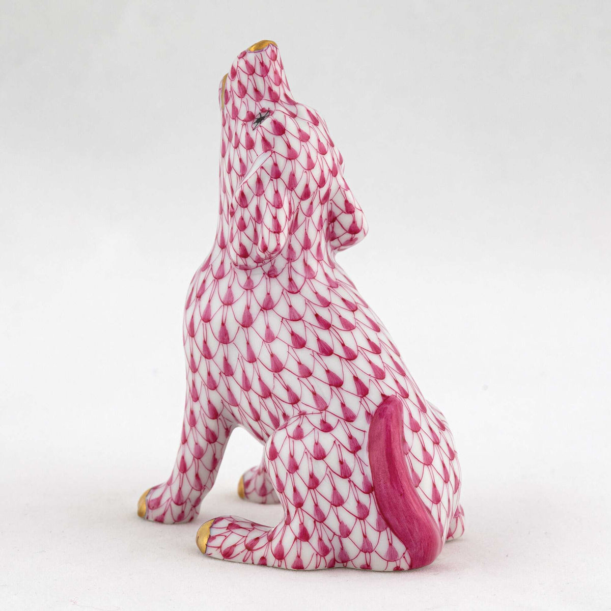 Herend Singing Beagle Figurine – Raspberry, alternate view