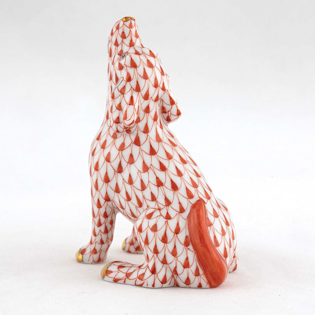 Herend Singing Beagle Figurine – Rust, alternate view