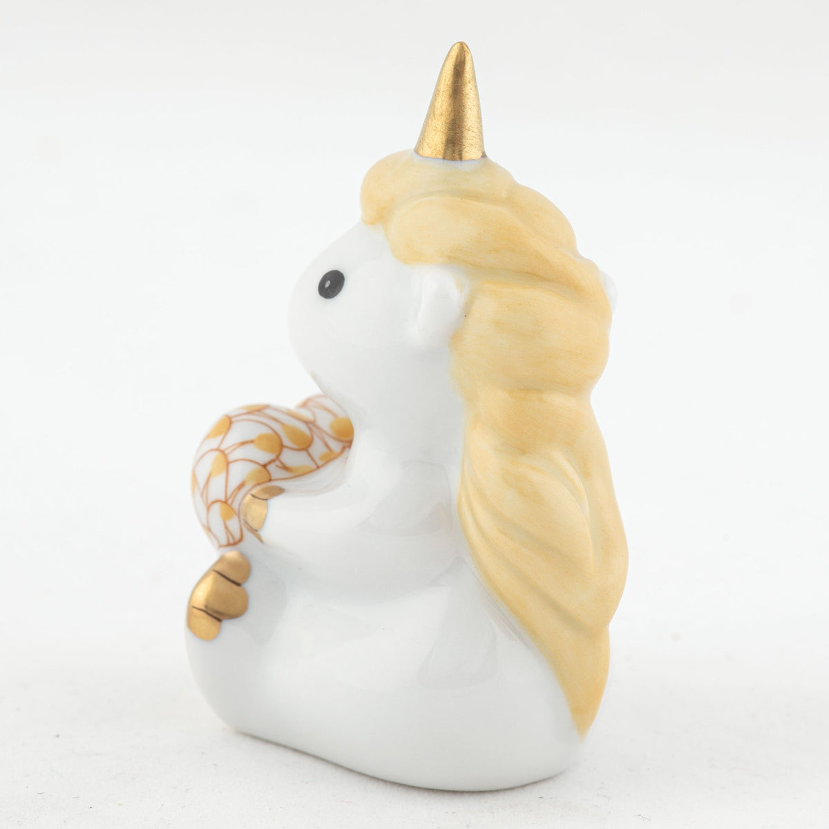 Herend Sitting Unicorn Figurine – Butterscotch, alternate view