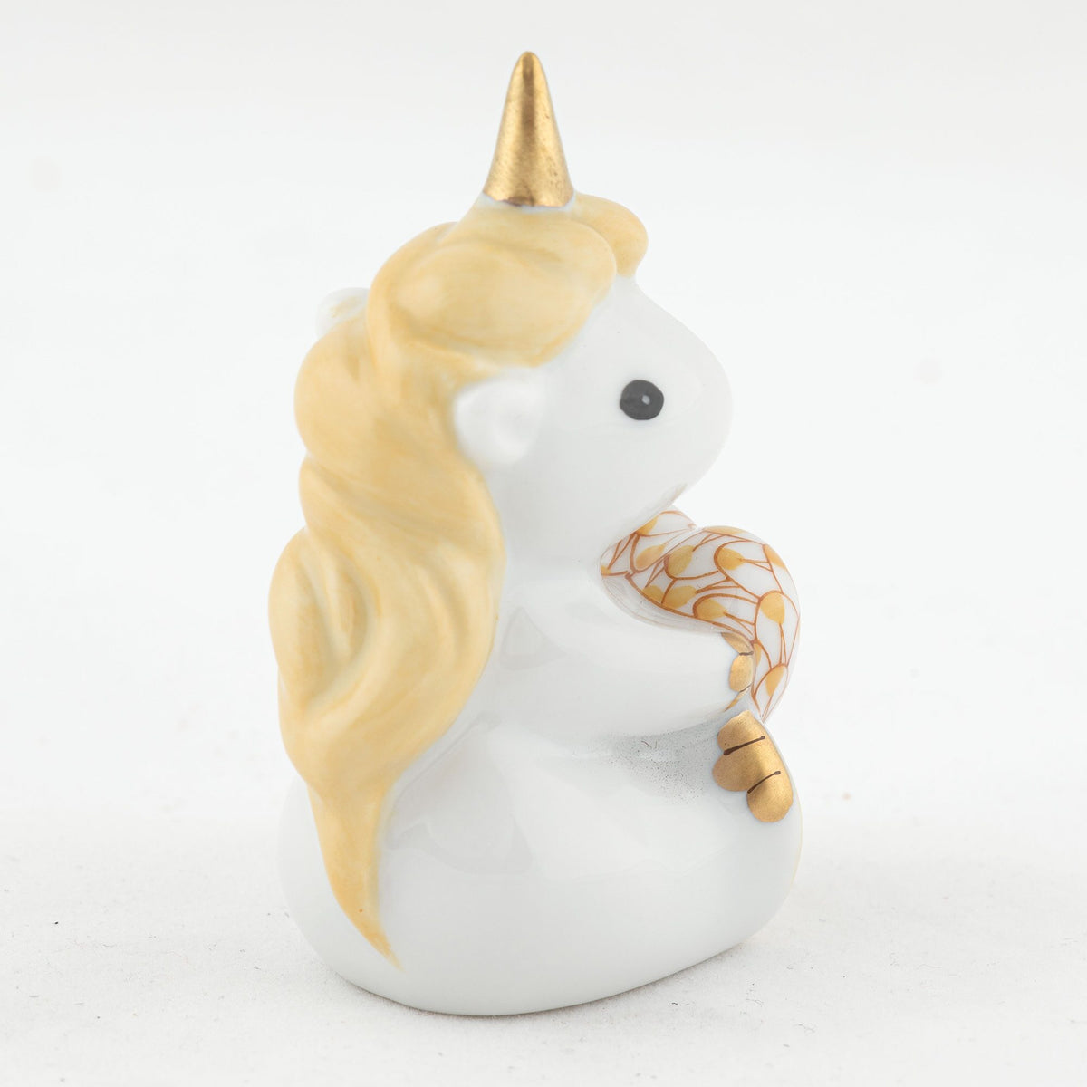 Herend Sitting Unicorn Figurine – Butterscotch, alternate view