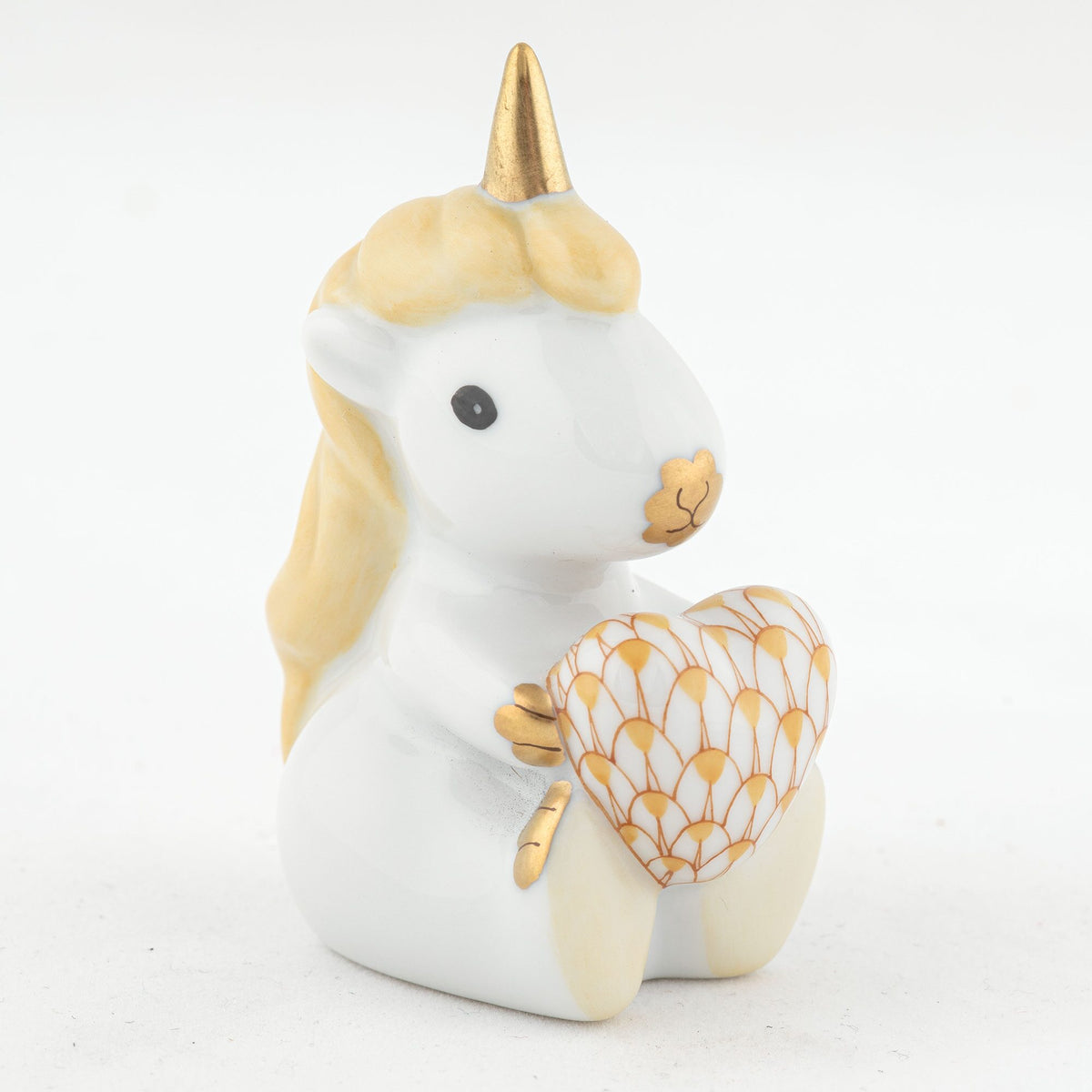 Herend Sitting Unicorn Figurine – Butterscotch, alternate view