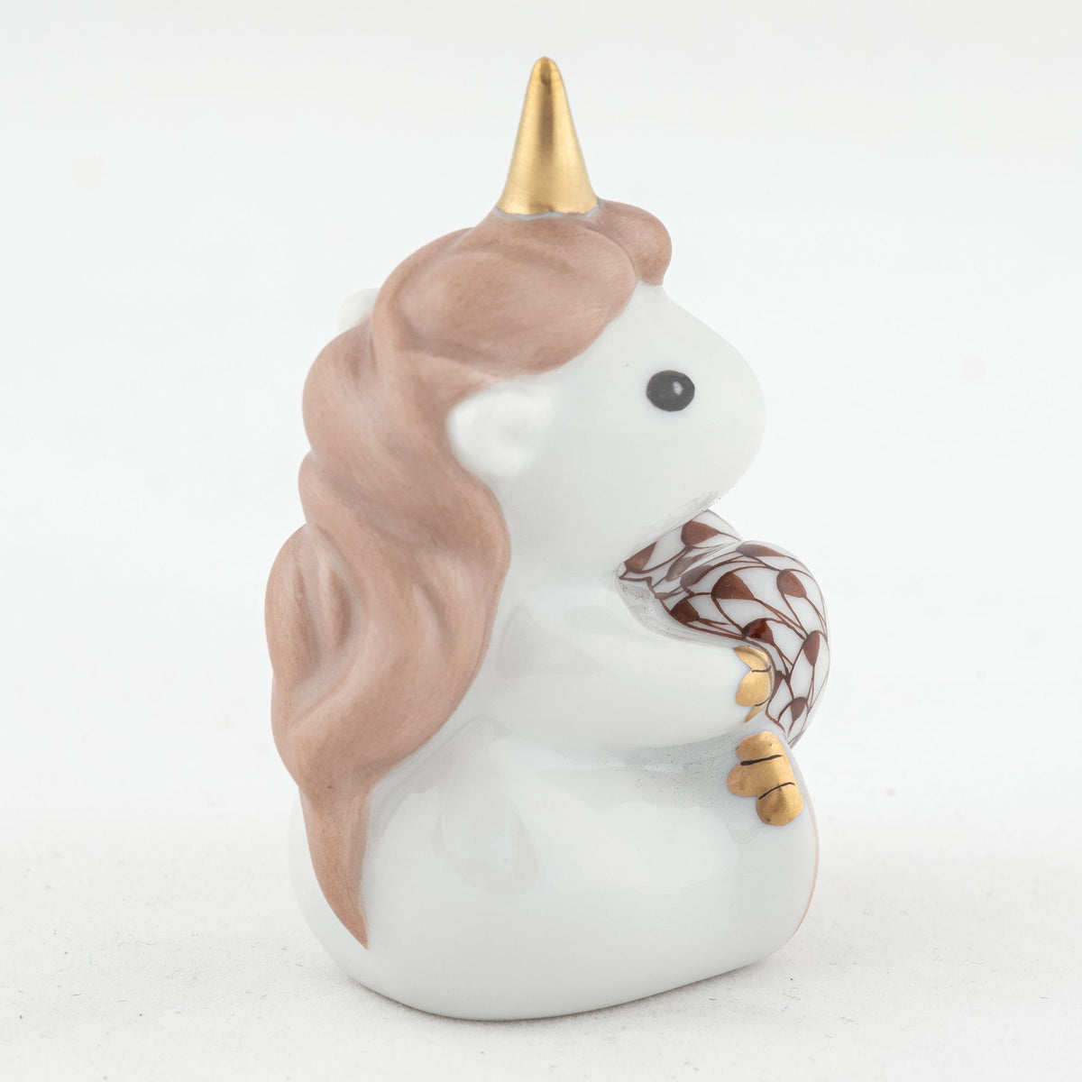 Herend Sitting Unicorn Figurine – Chocolate, alternate view
