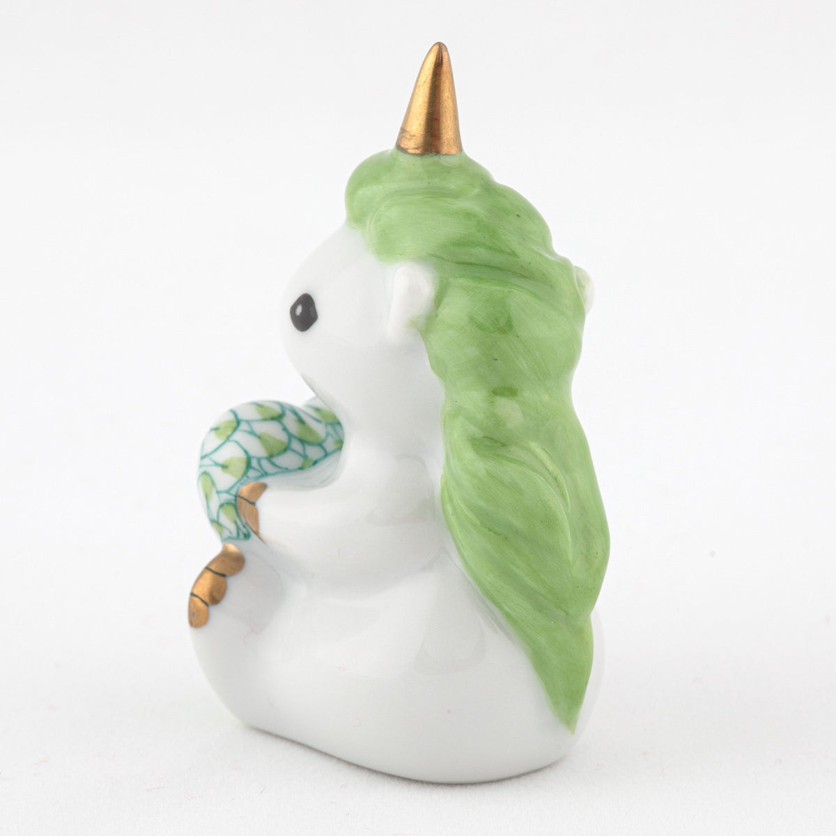 Herend Sitting Unicorn Figurine – Key Lime, alternate view