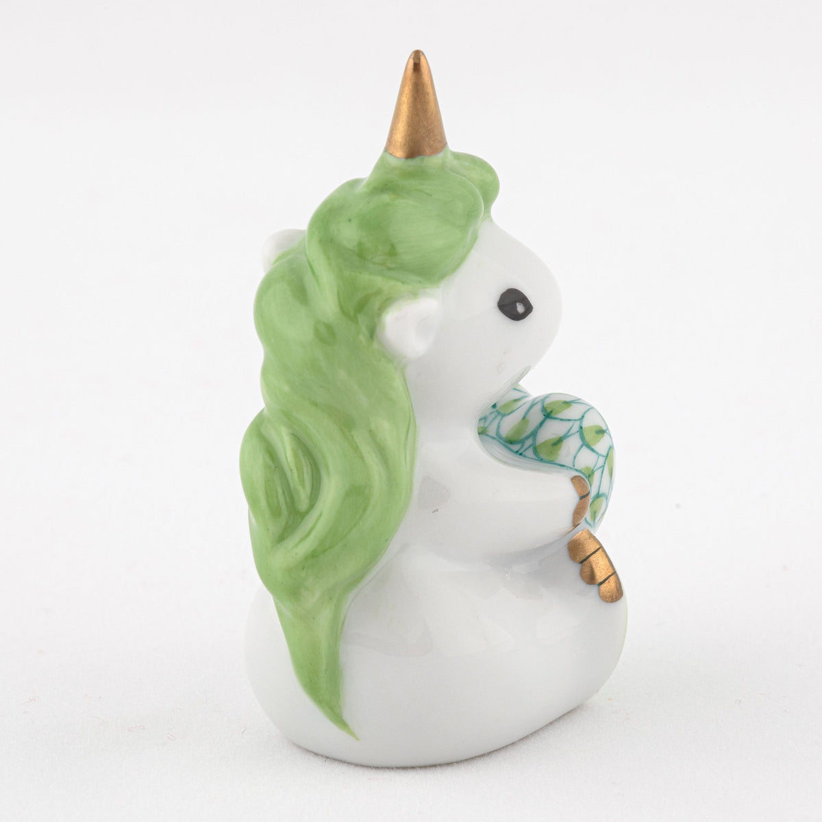 Herend Sitting Unicorn Figurine – Key Lime, alternate view