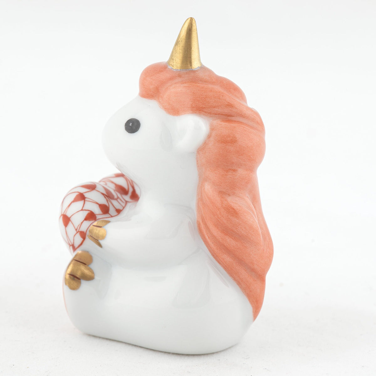 Herend Sitting Unicorn Figurine – Rust, alternate view