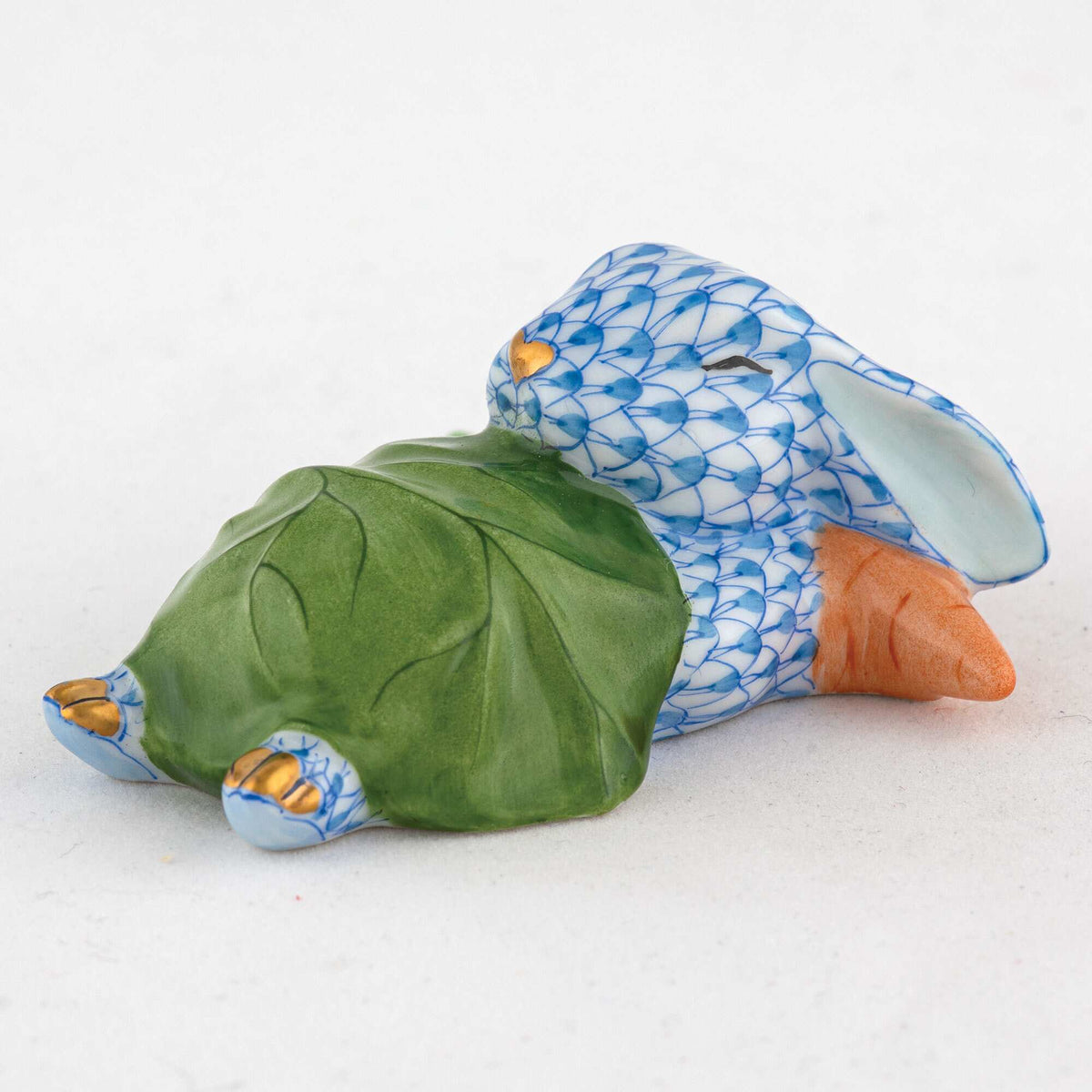 Herend Slumber Bunny Figurine – Blue, alternate view