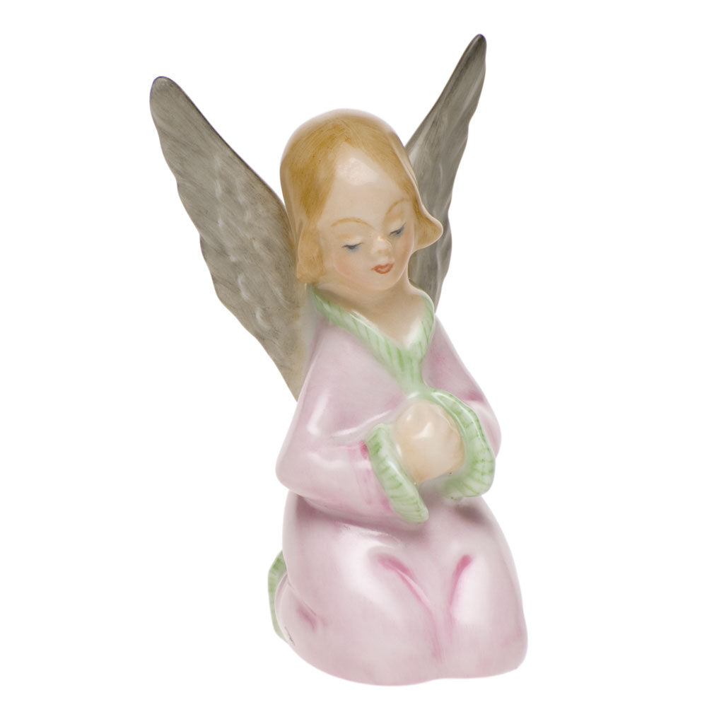 Small Angel Figurine in hand-painted Natural porcelain by Herend of Hungary