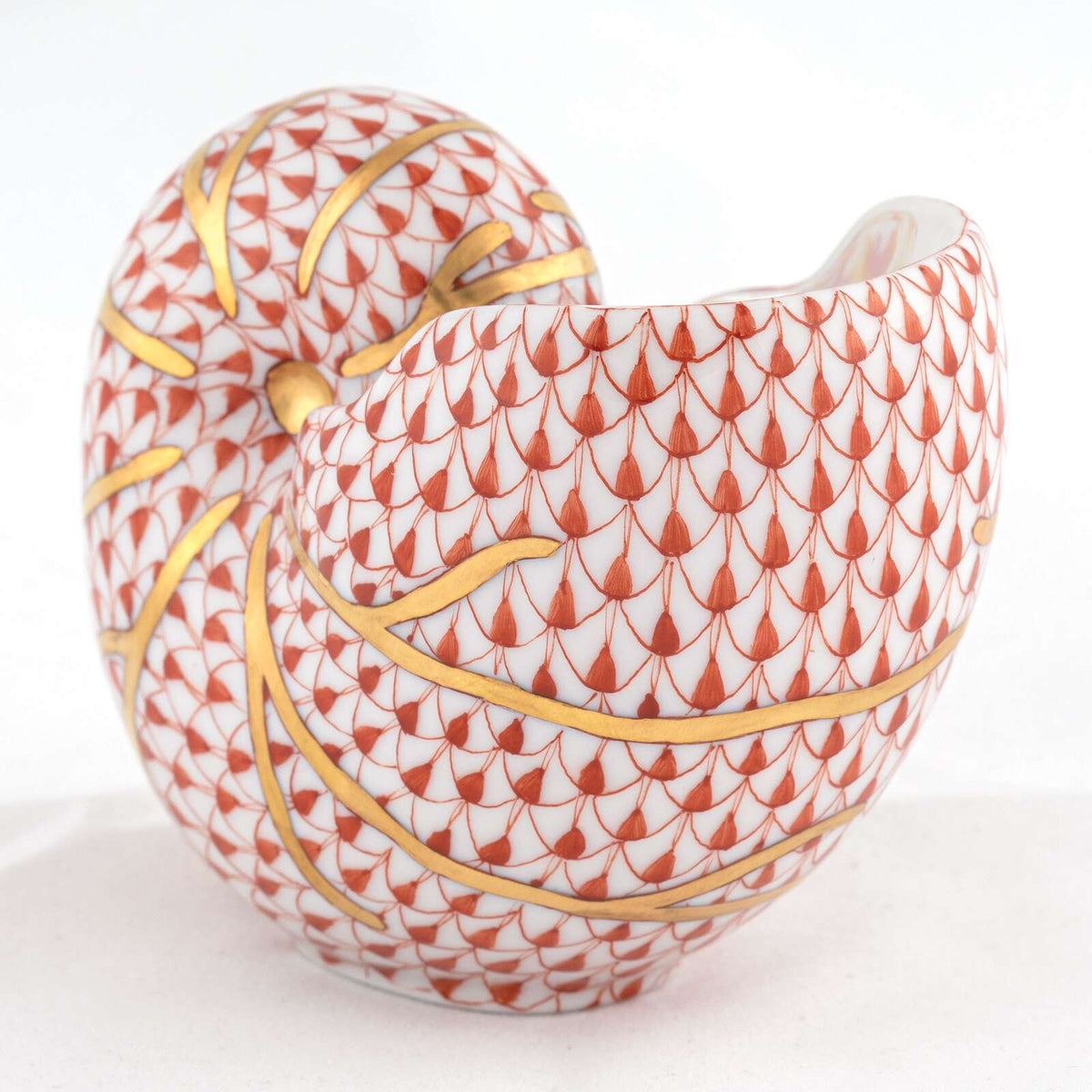 Herend Small Nautilus Figurine – Rust, alternate view