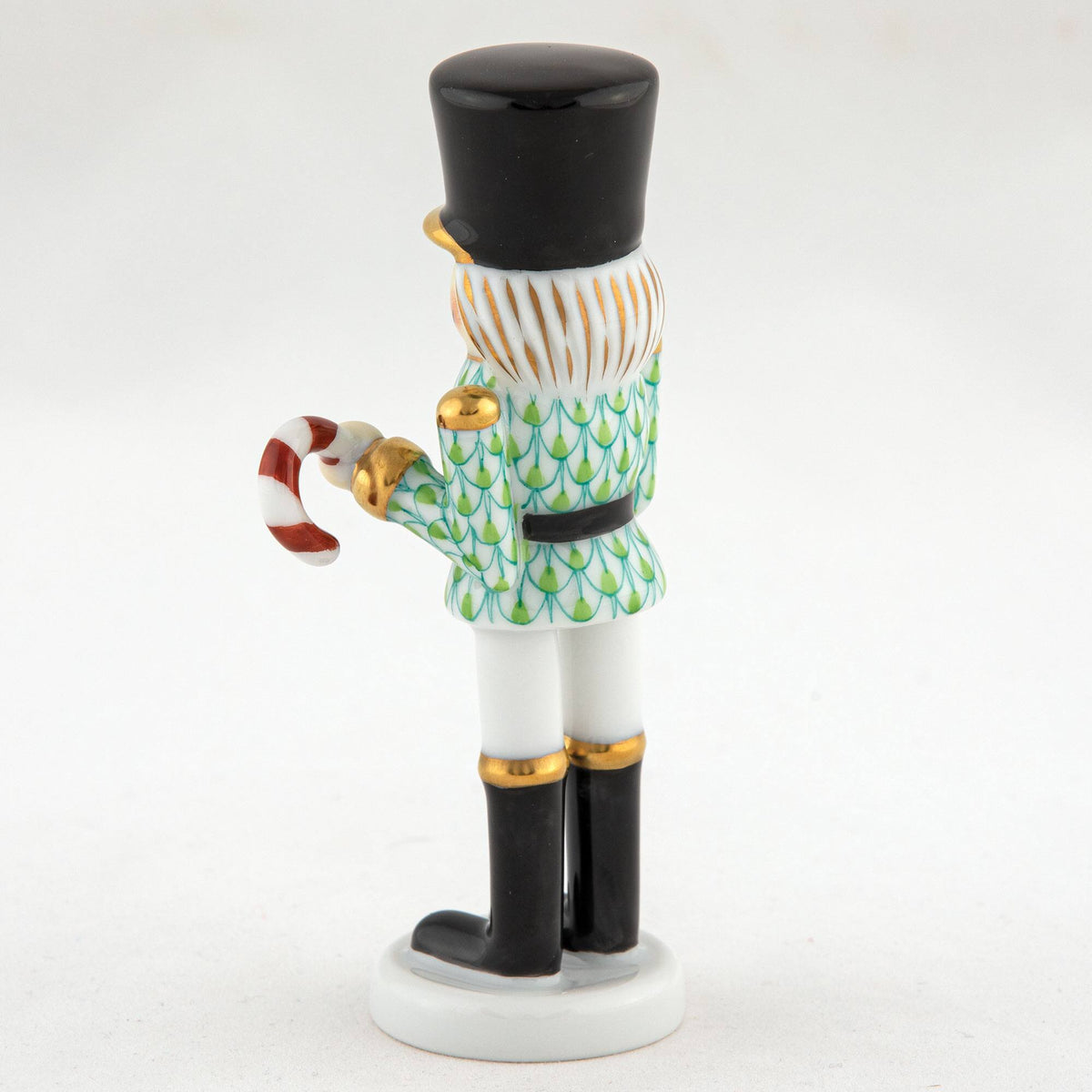 Herend Small Nutcracker W/Candy Cane Figurine – Key Lime, alternate view