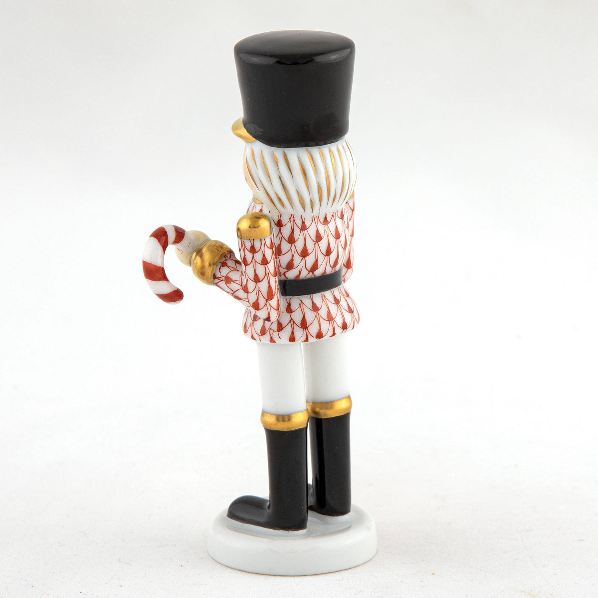 Herend Small Nutcracker W/Candy Cane Figurine – Rust, alternate view