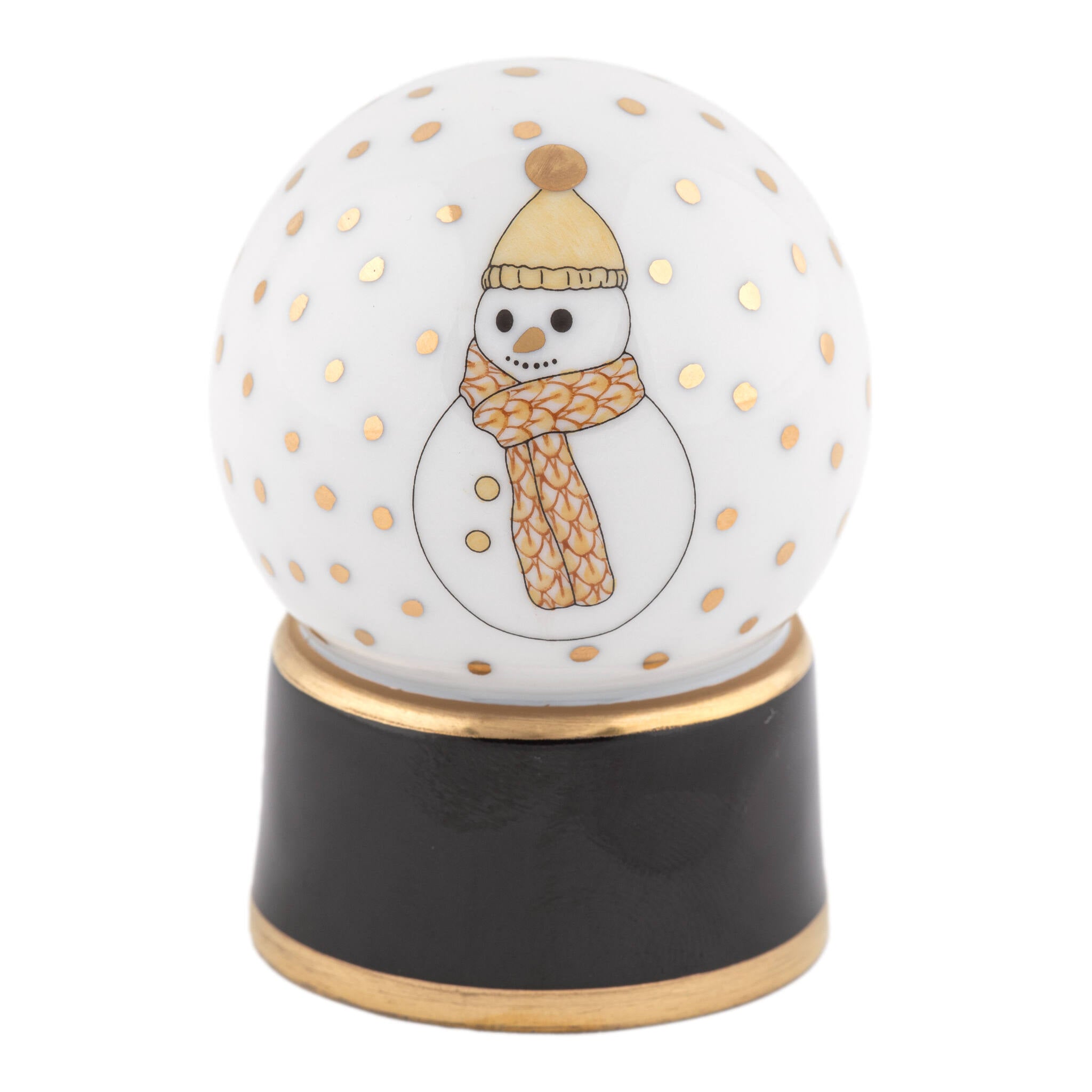 Snow Globe Figurine in hand-painted Butterscotch porcelain by Herend of Hungary