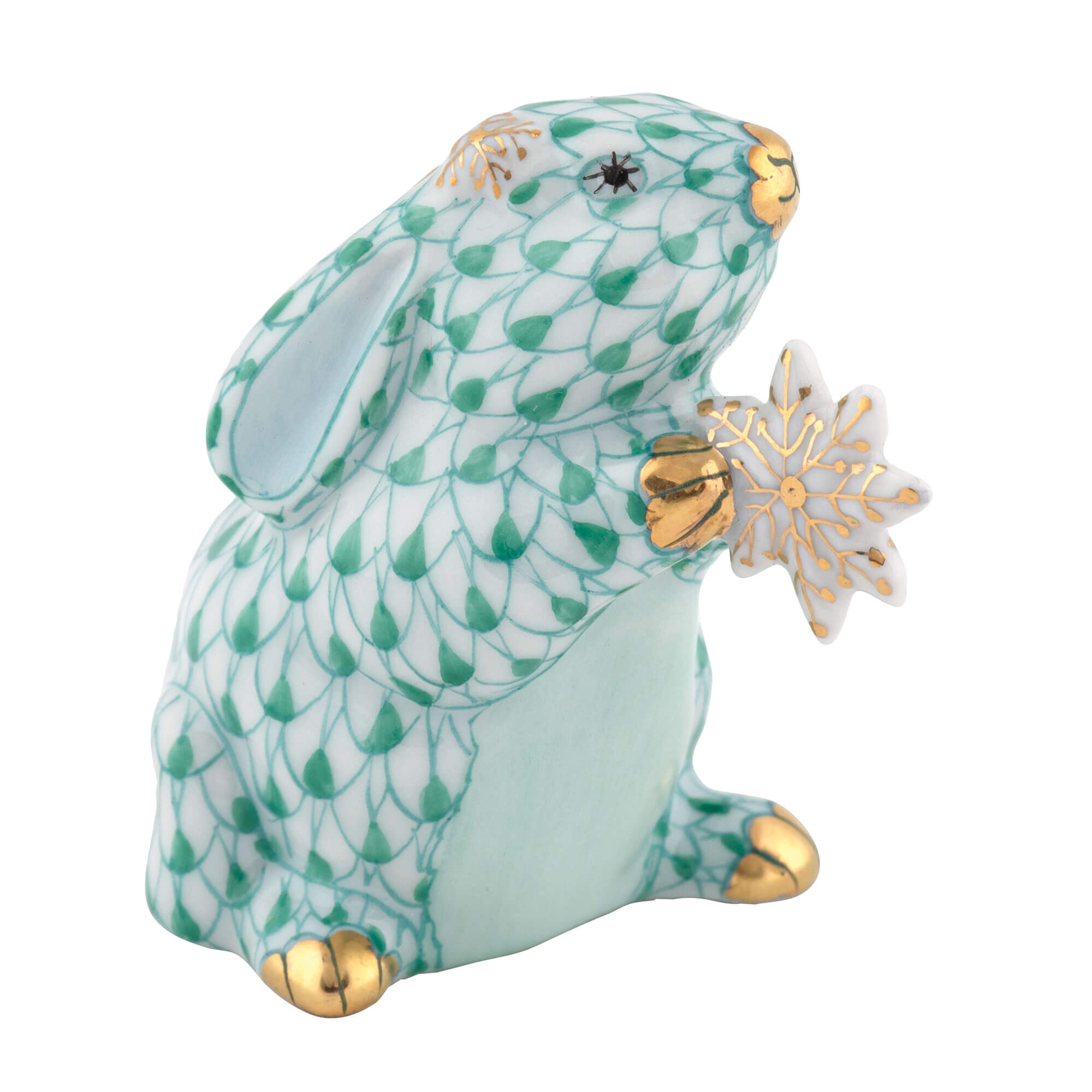 Herend Snowflake Bunny in Green