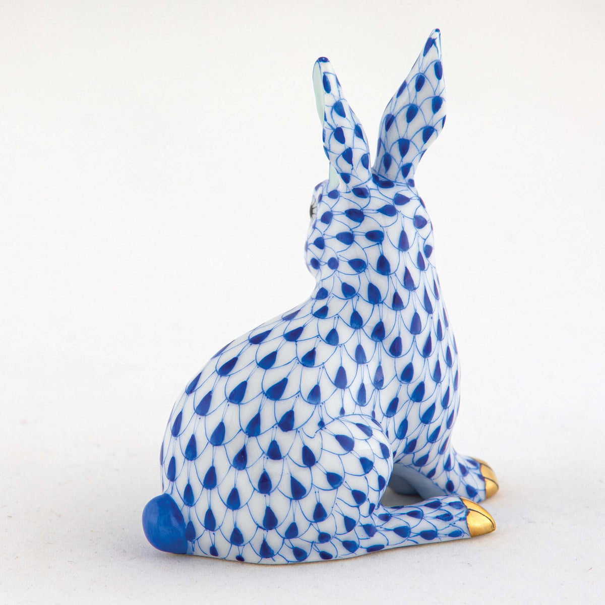 Herend Snowshoe Hare Figurine – Sapphire, alternate view