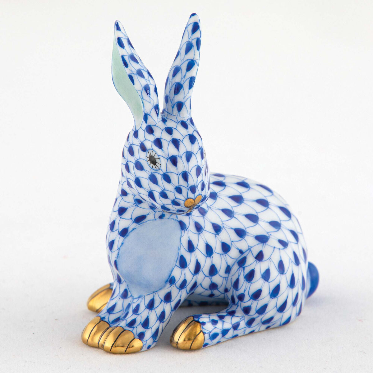 Herend Snowshoe Hare Figurine – Sapphire, alternate view