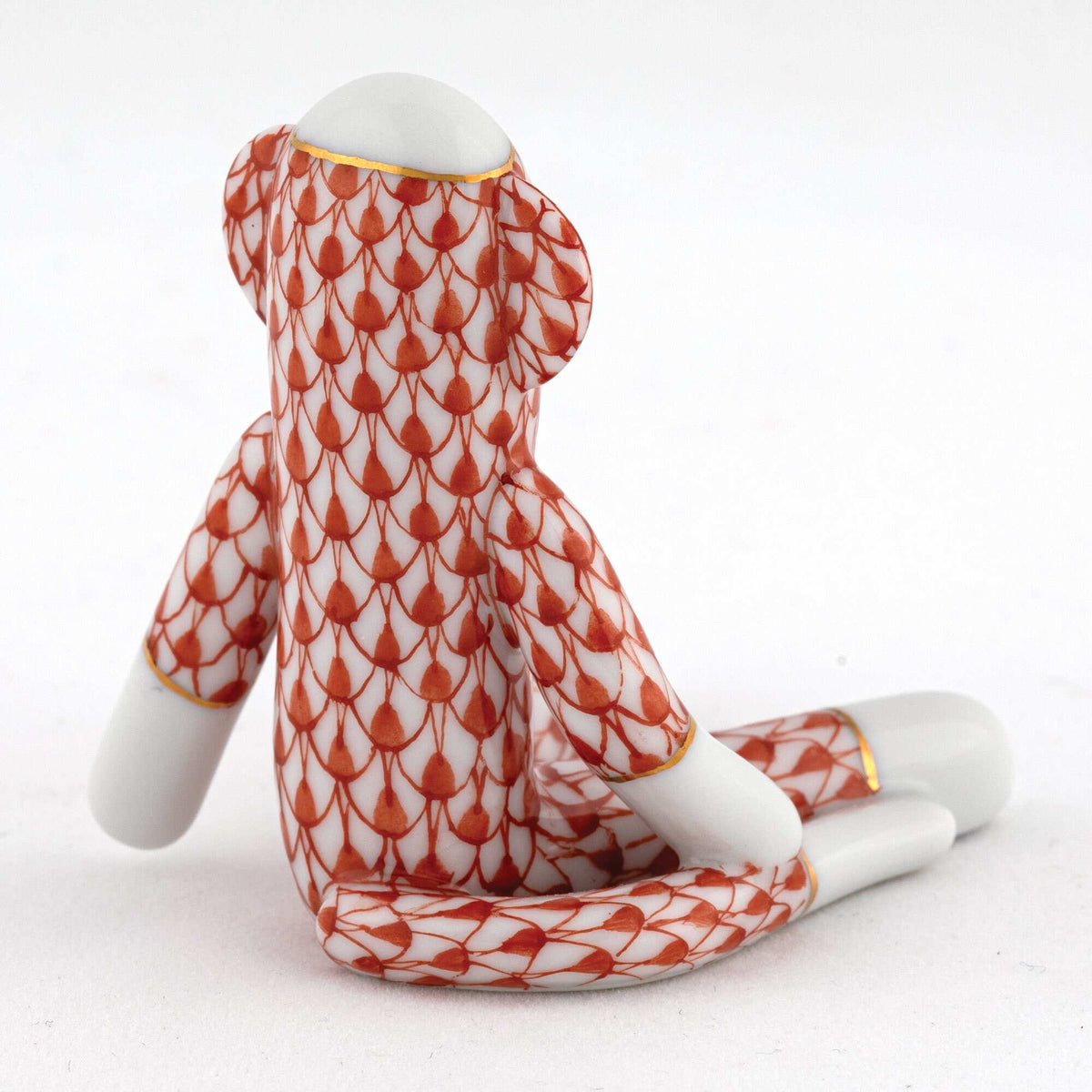 Herend Sock Monkey Figurine – Rust, alternate view