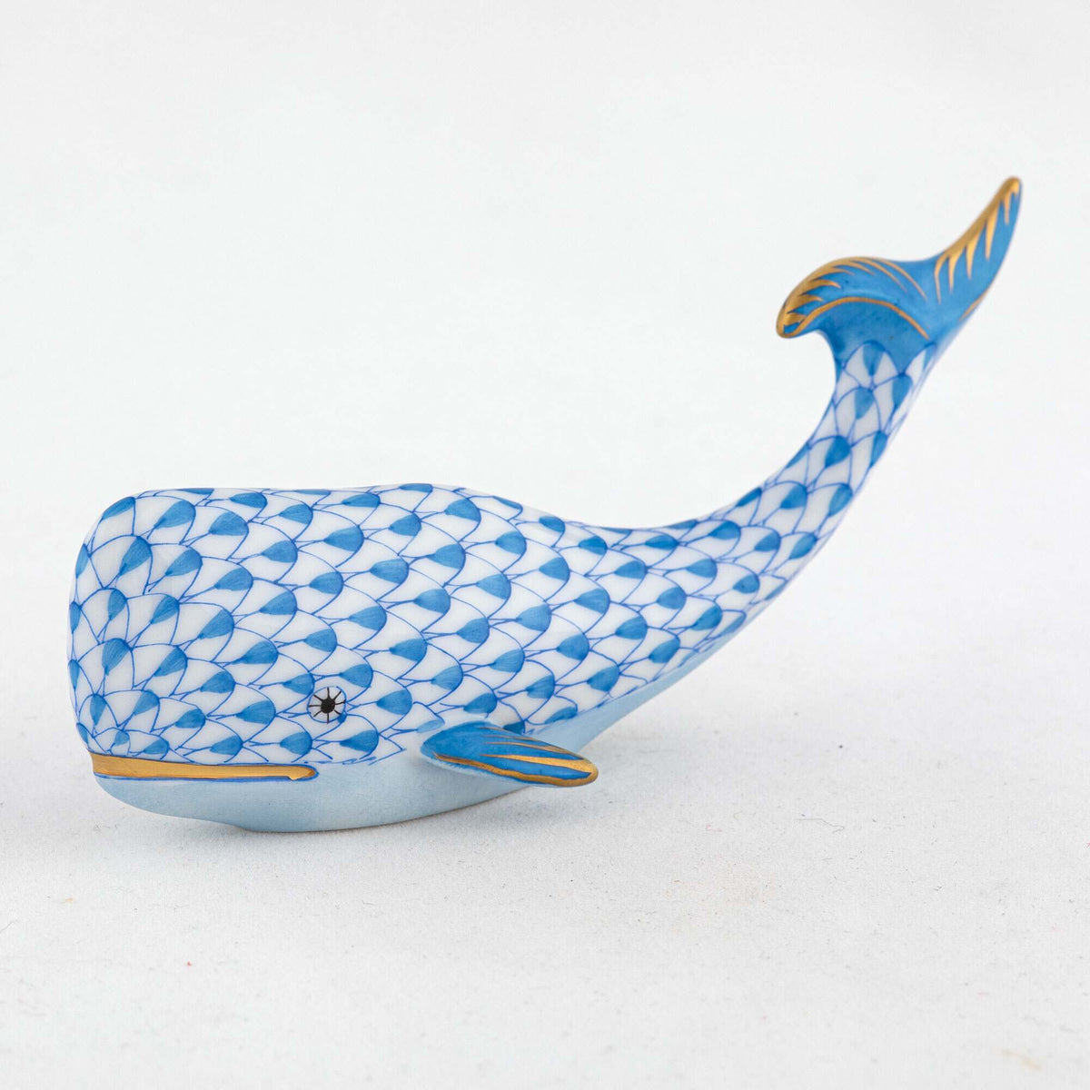 Herend Sperm Whale Figurine – Blue, alternate view