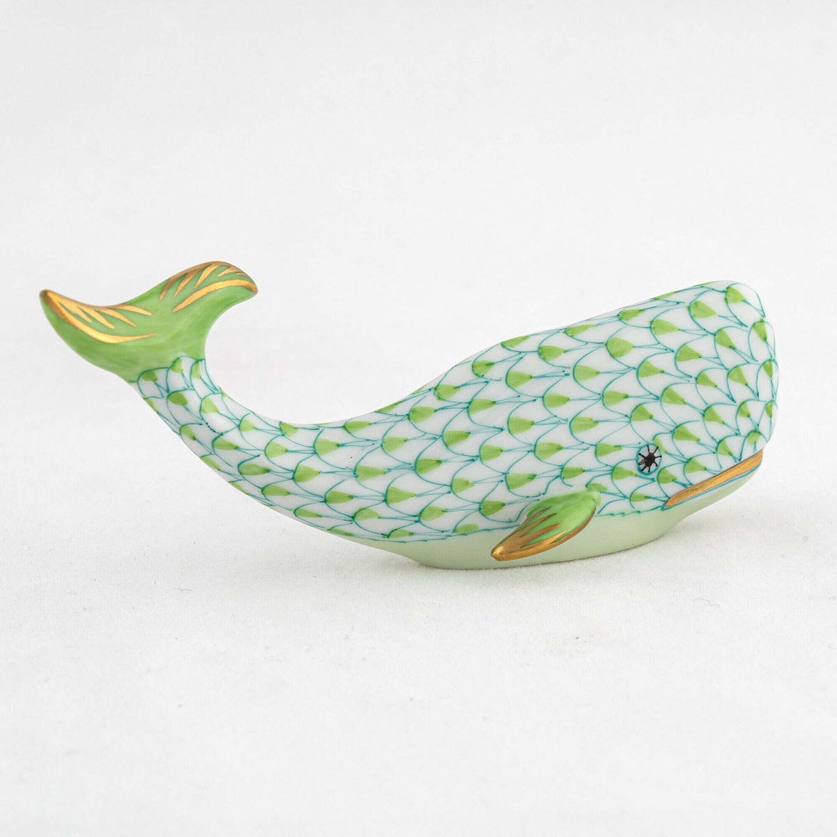 Herend Sperm Whale Figurine – Key Lime, alternate view