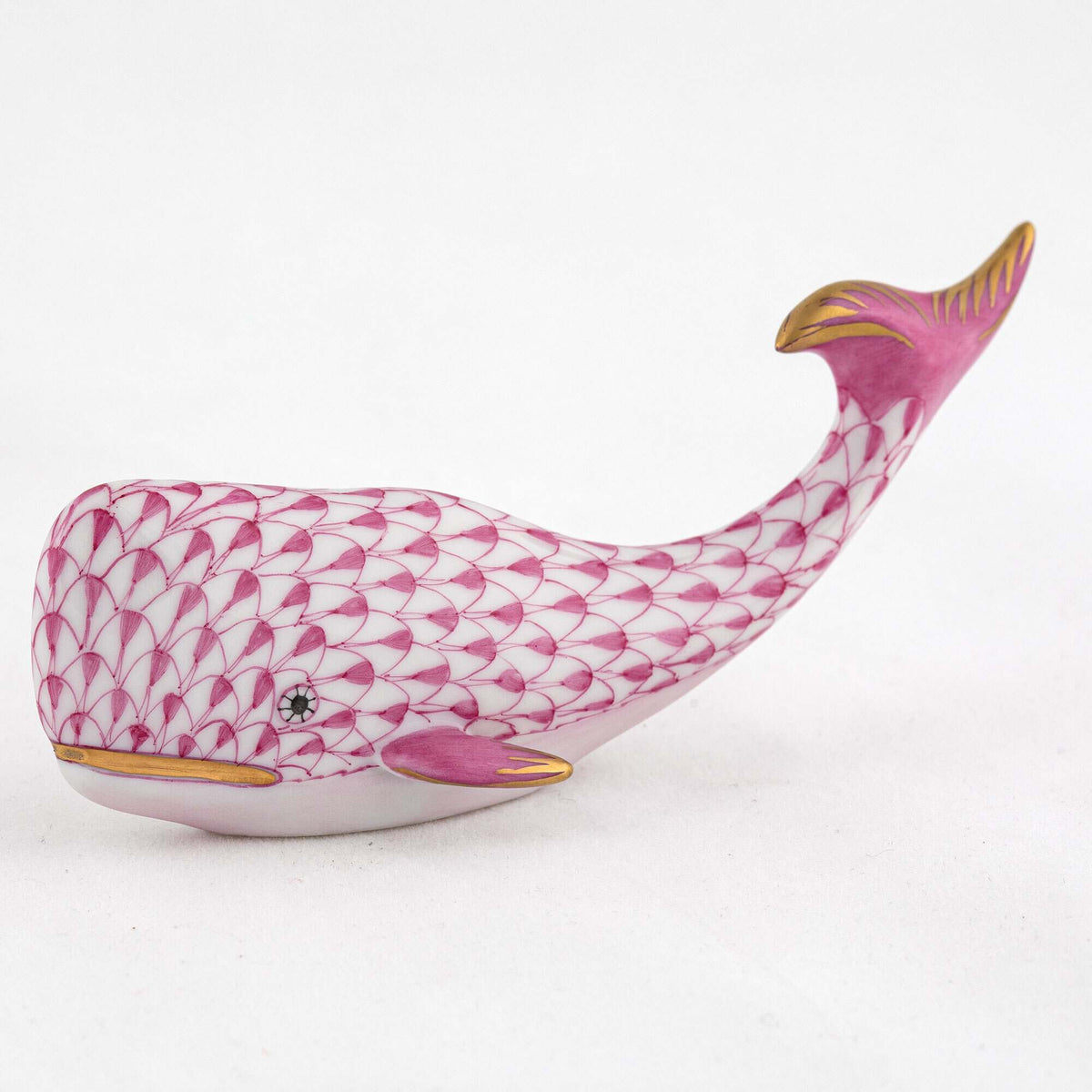 Herend Sperm Whale Figurine – Raspberry, alternate view