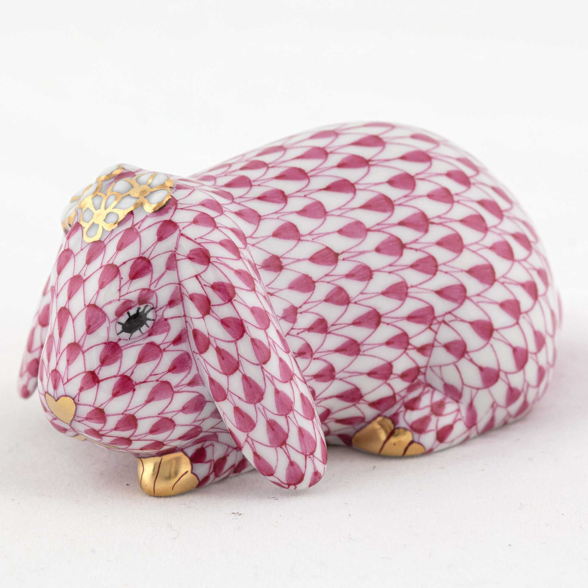 Herend Spring Bunny Figurine – Raspberry, alternate view