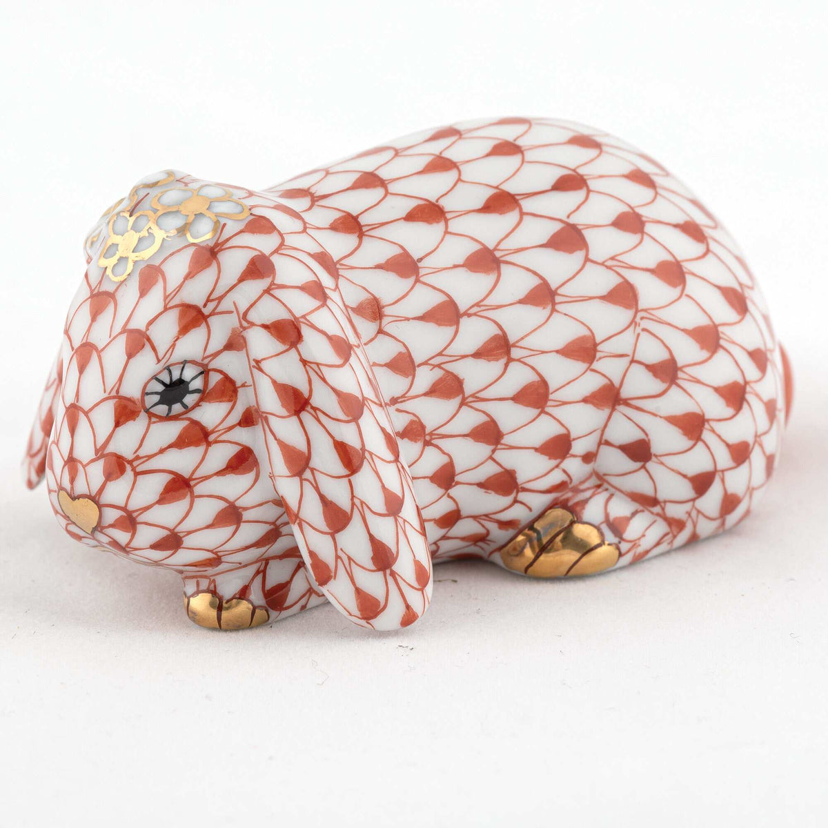 Herend Spring Bunny Figurine – Rust, alternate view