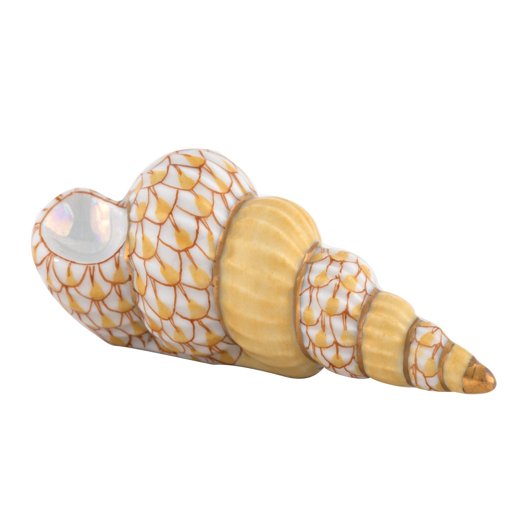 Staircase Shell Figurine in hand-painted Butterscotch porcelain by Herend of Hungary