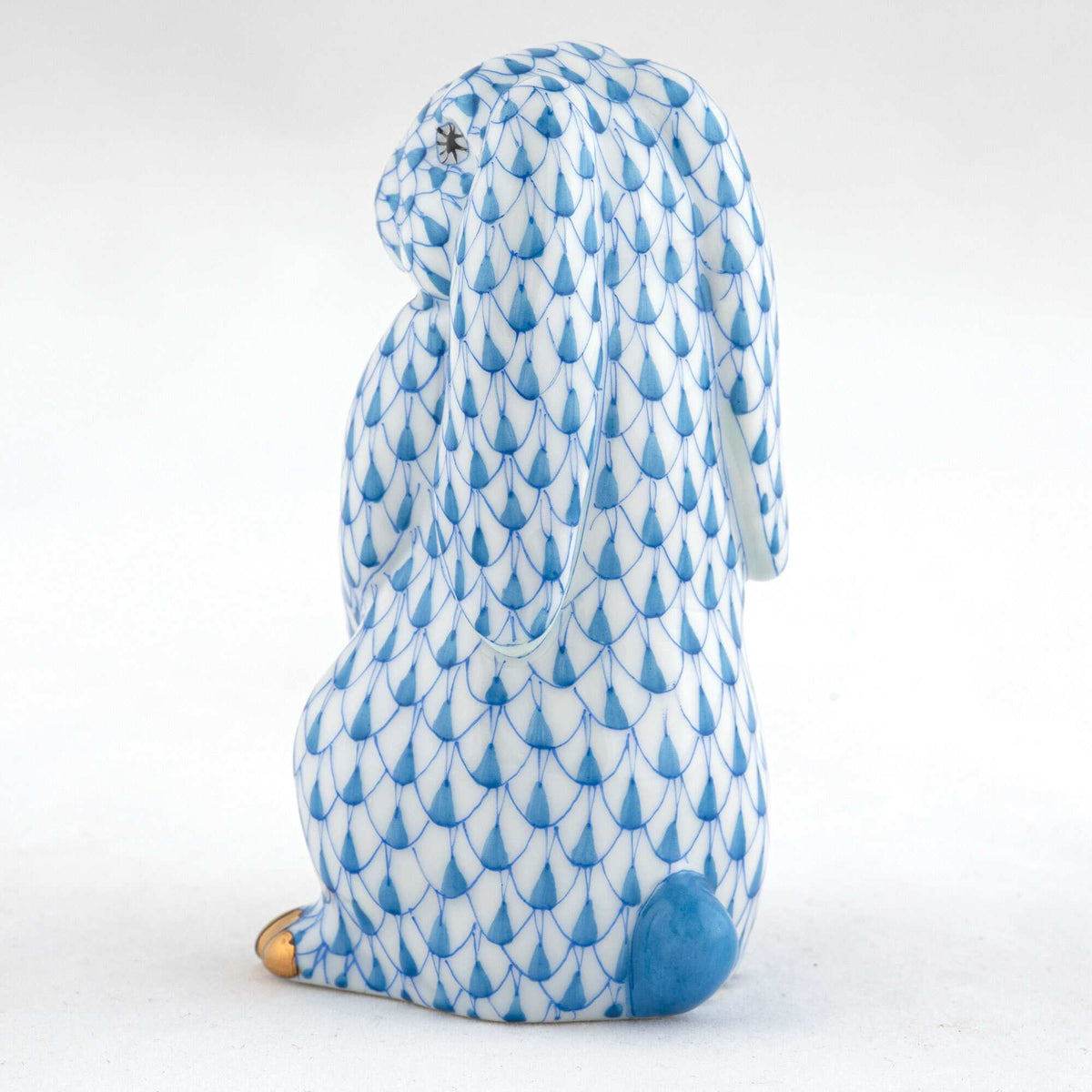 Herend Standing Lop Ear Bunny Figurine – Blue, alternate view