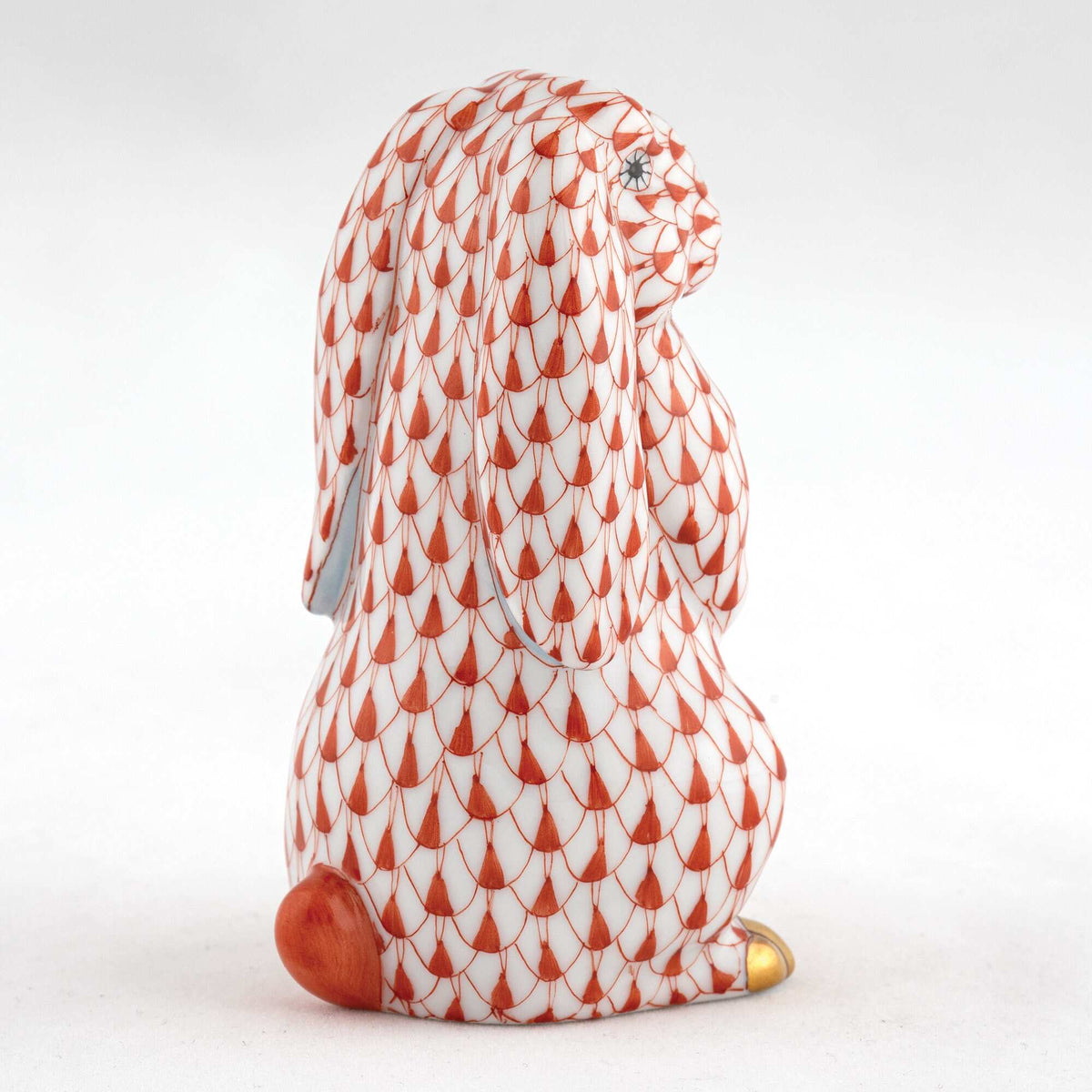 Herend Standing Lop Ear Bunny Figurine – Rust, alternate view