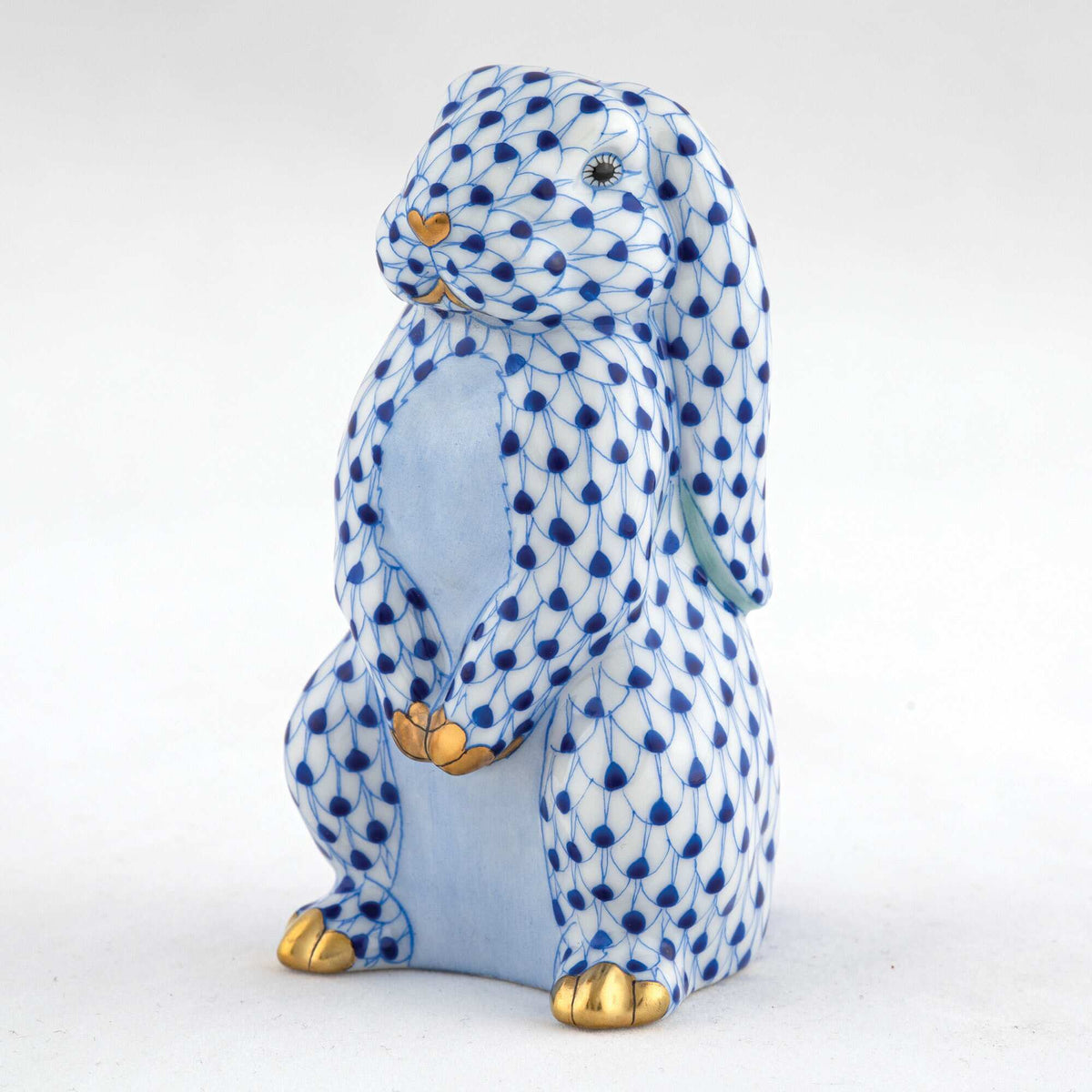 Herend Standing Lop Ear Bunny Figurine – Sapphire, alternate view