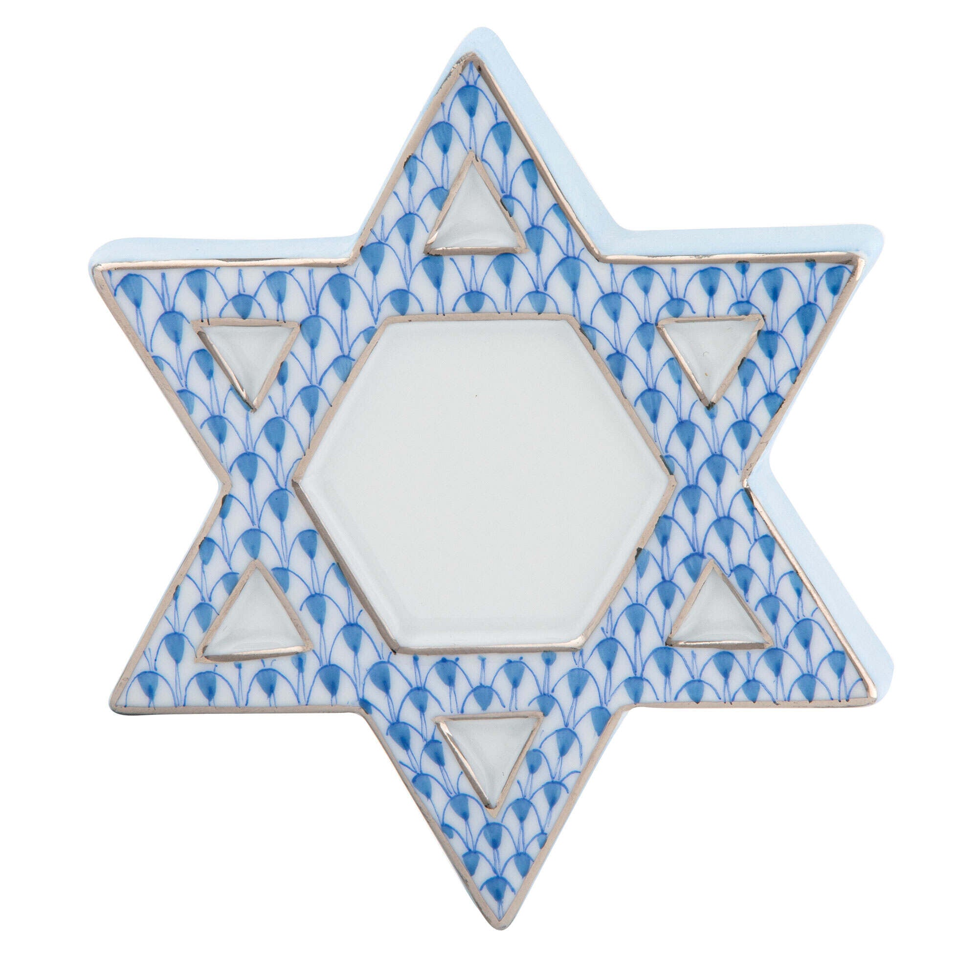 Star of David Figurine in hand-painted Blue porcelain by Herend of Hungary