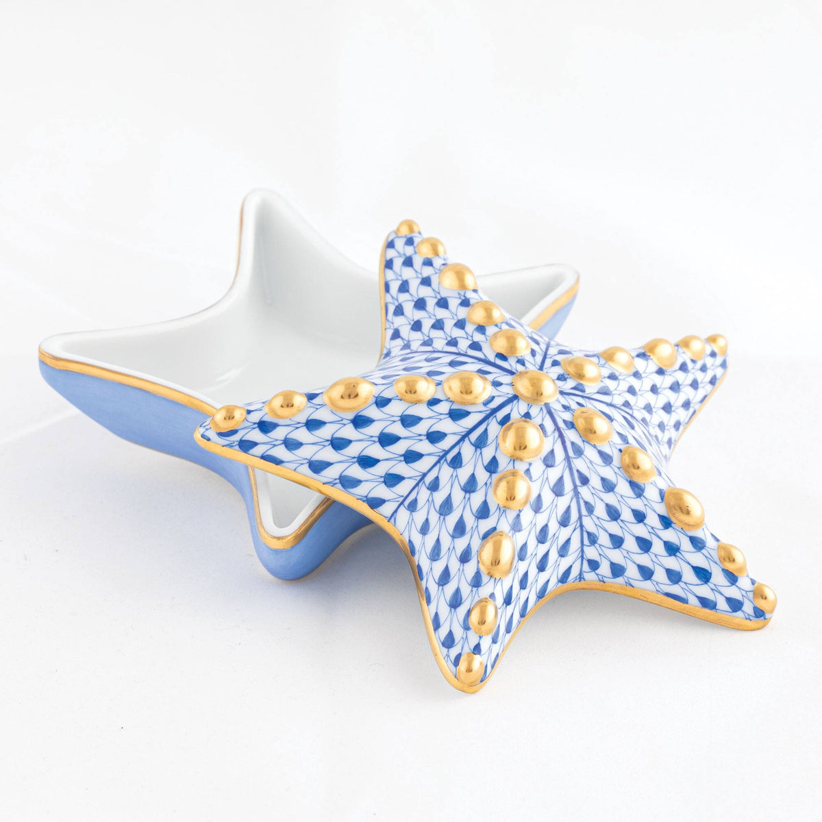 Herend Starfish Box – Sapphire, alternate view